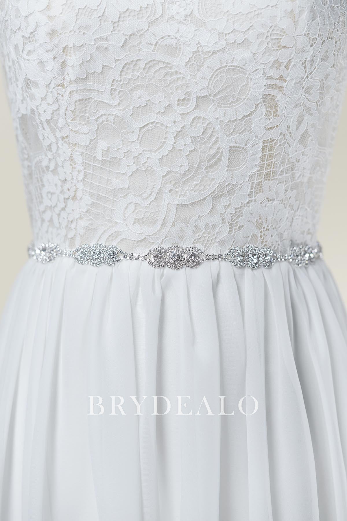 Sparkly Rhinestones Beads Satin Bridal Sash 