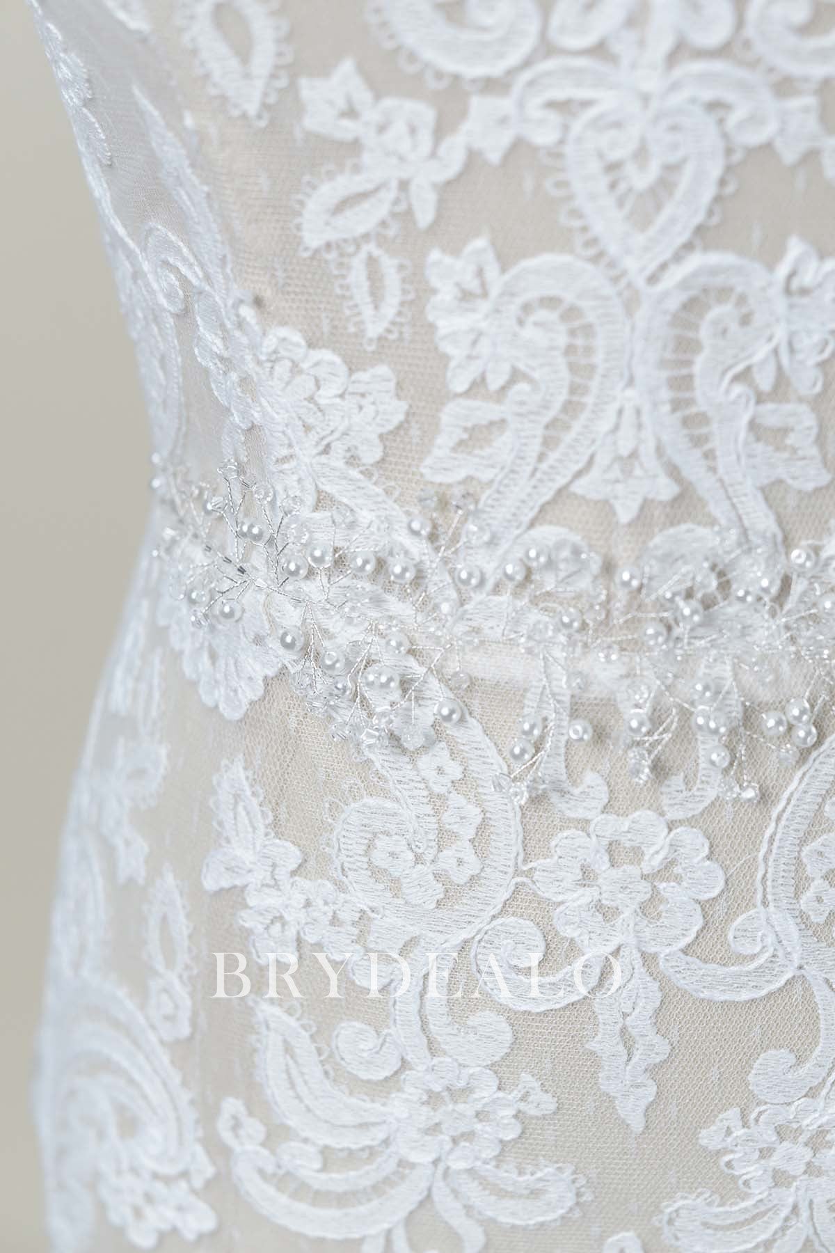 Sparkly Crystals Elegant Pearl Bridal Sash
