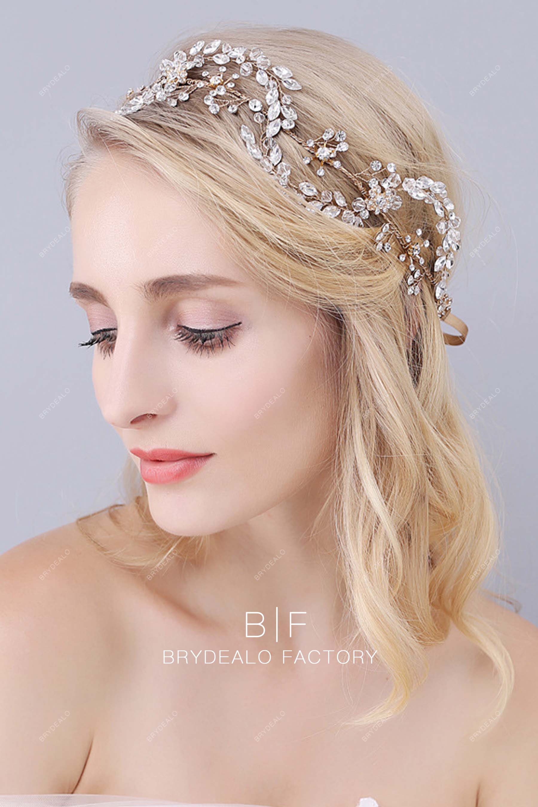 Crystals Rhinestones Gold Metal Headpiece Online