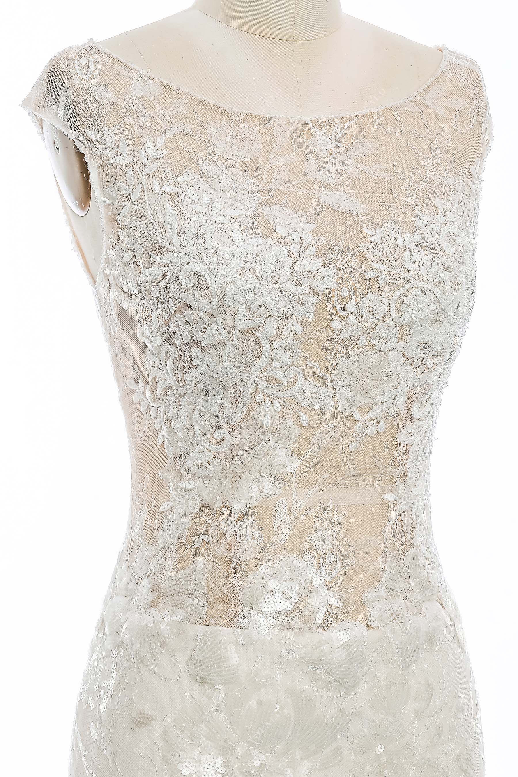Lace Spring & Fall Bridal Dress: Shimmery Floral, Mermaid Silhouette Brydealo Lace Spring & Fall Bridal Dress: Shimmery Floral, Mermaid Silhouette Brydealo