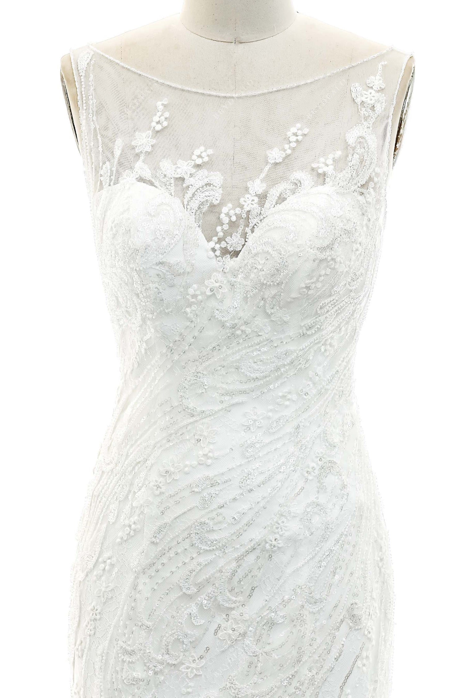 Mermaid Illusion Neck Long Gowns with Bow Azalea