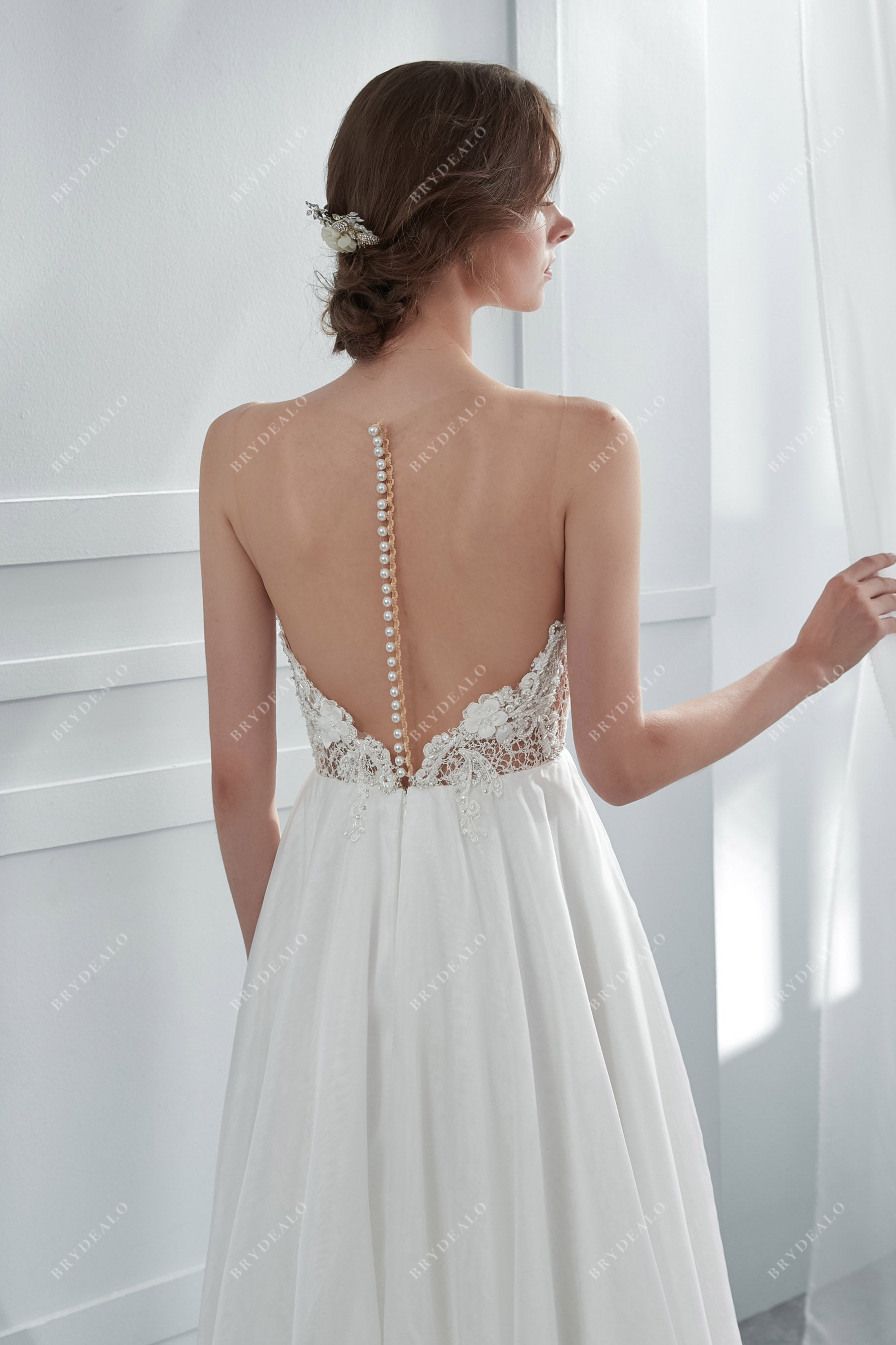 Summer Illusion Back Organza Wedding Dress