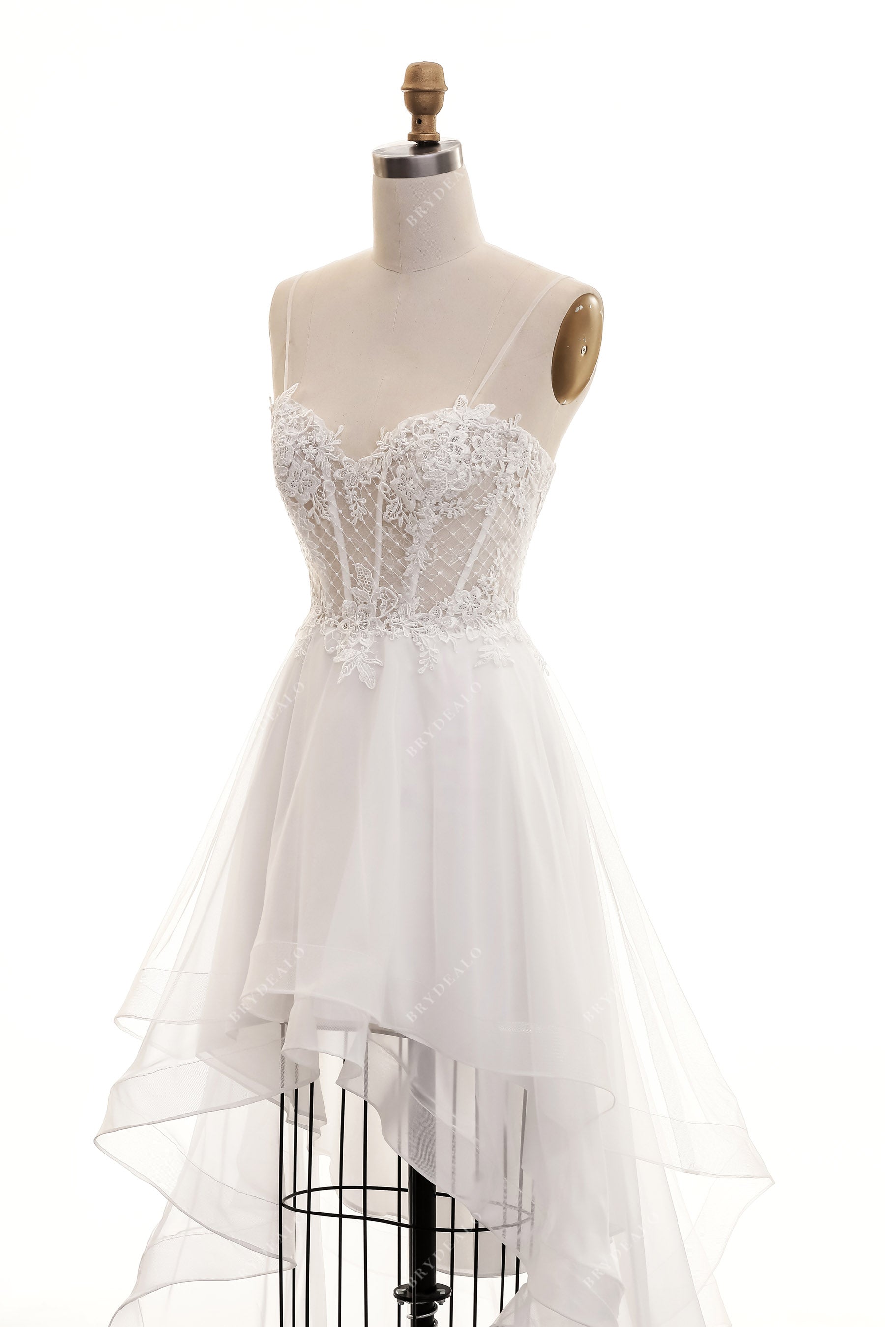 Spaghetti Strap Sweetheart Lace Corset City Bridal Dress
