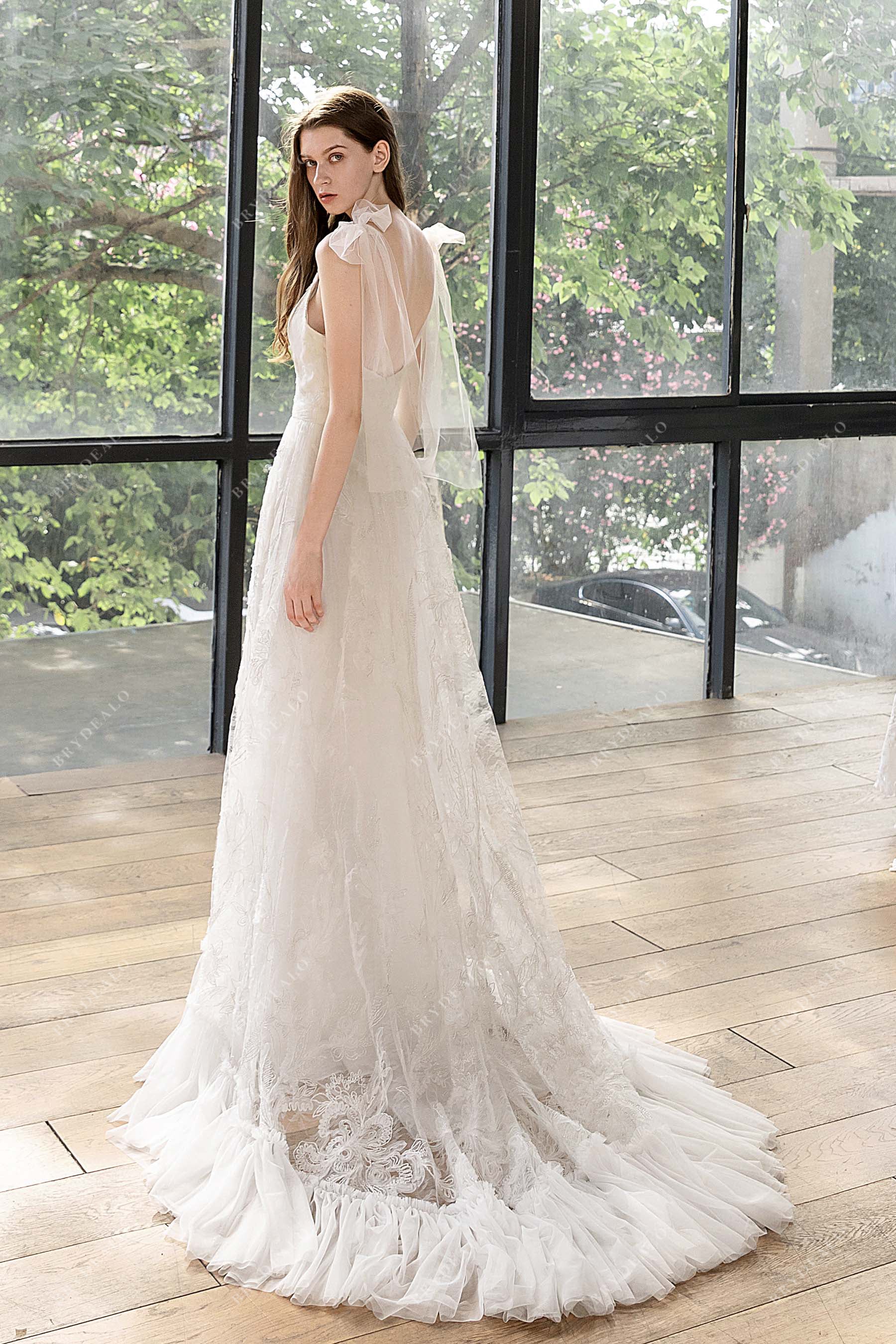 Fairytale Lace Wedding Dress with Illusion Neckline