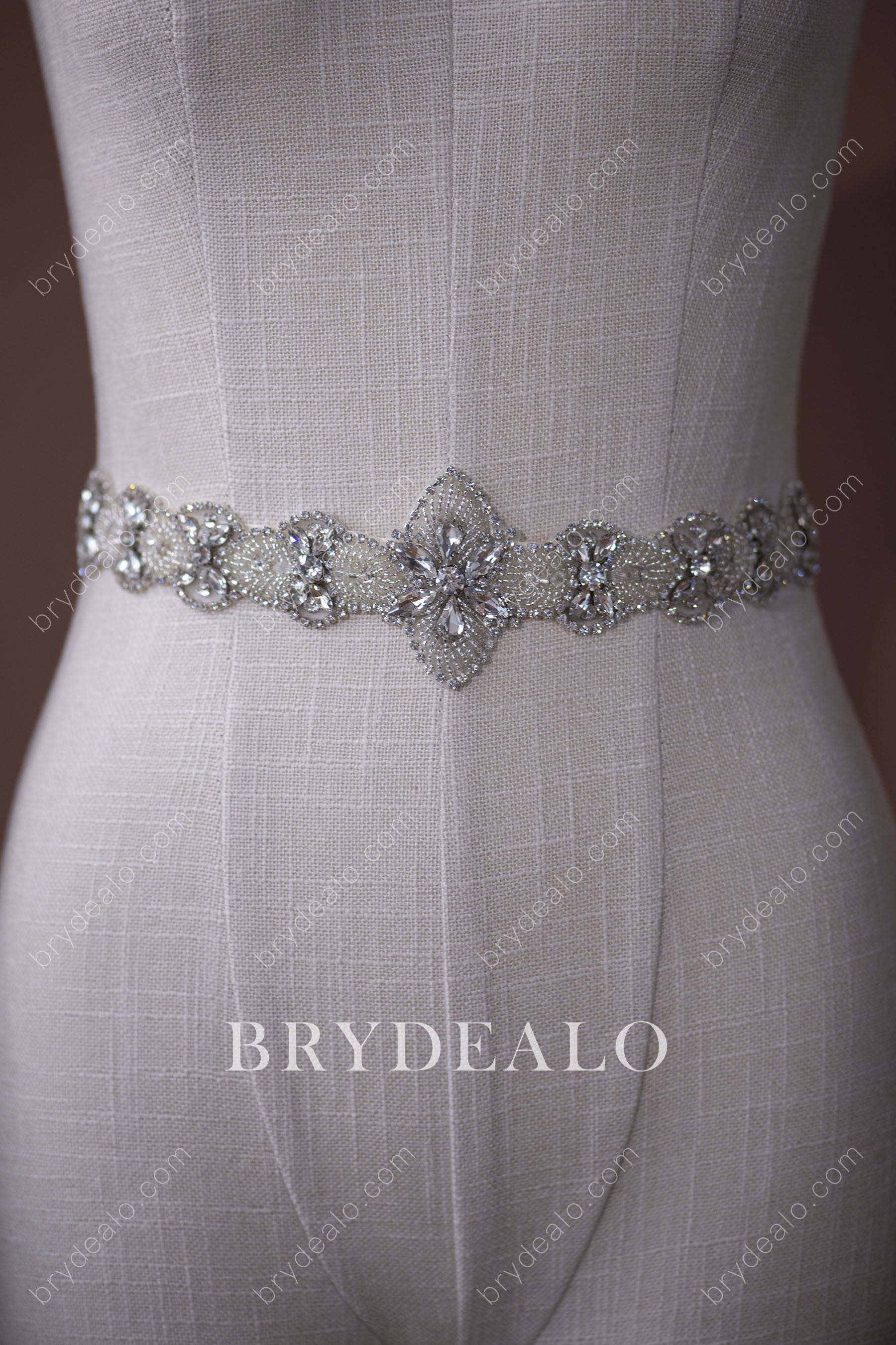 Sparkly Beaded Crystals Wedding Sash 