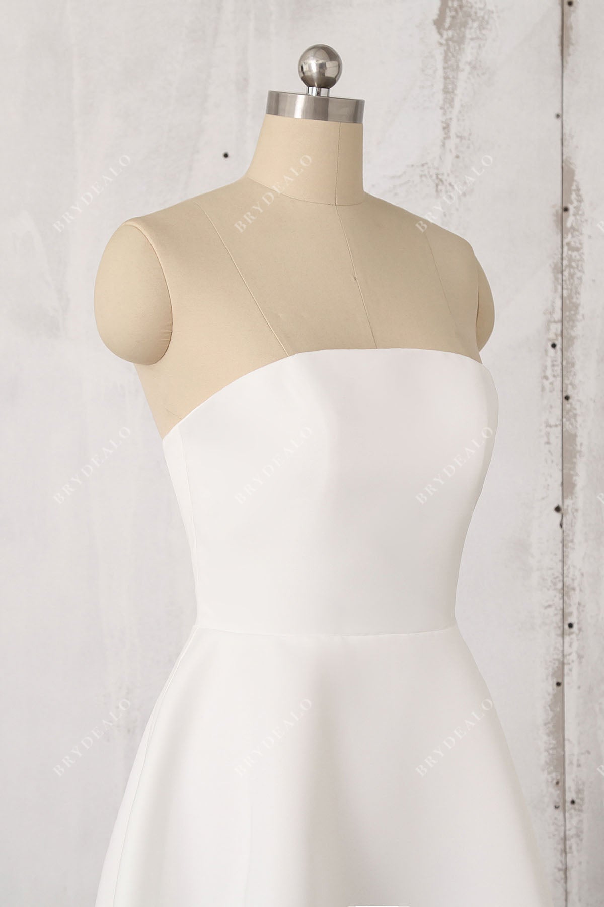 strapless straight straight neck stain bridal shower dress