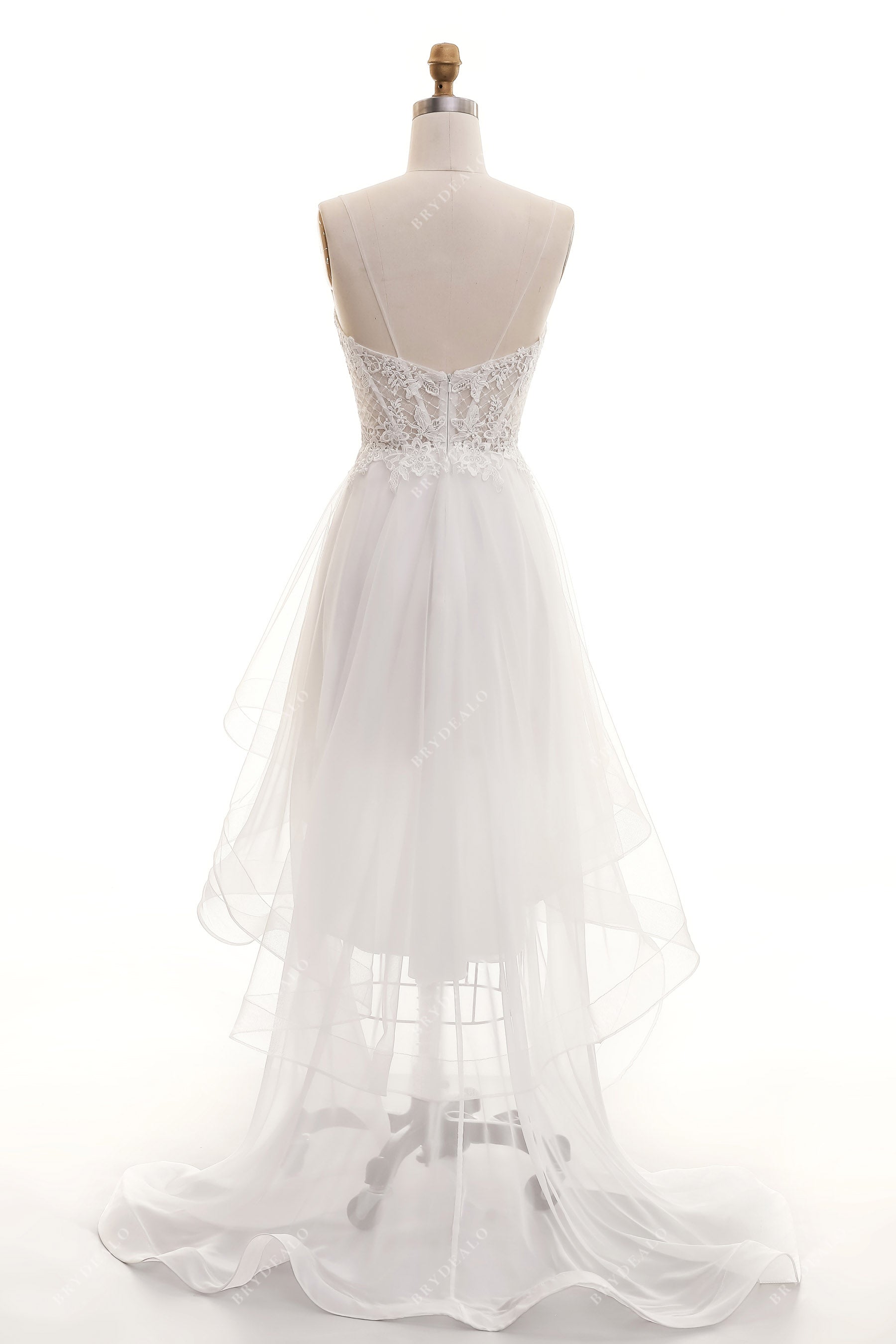 Thin Straps Corset Ruffled A-line Casual Bridal Dress