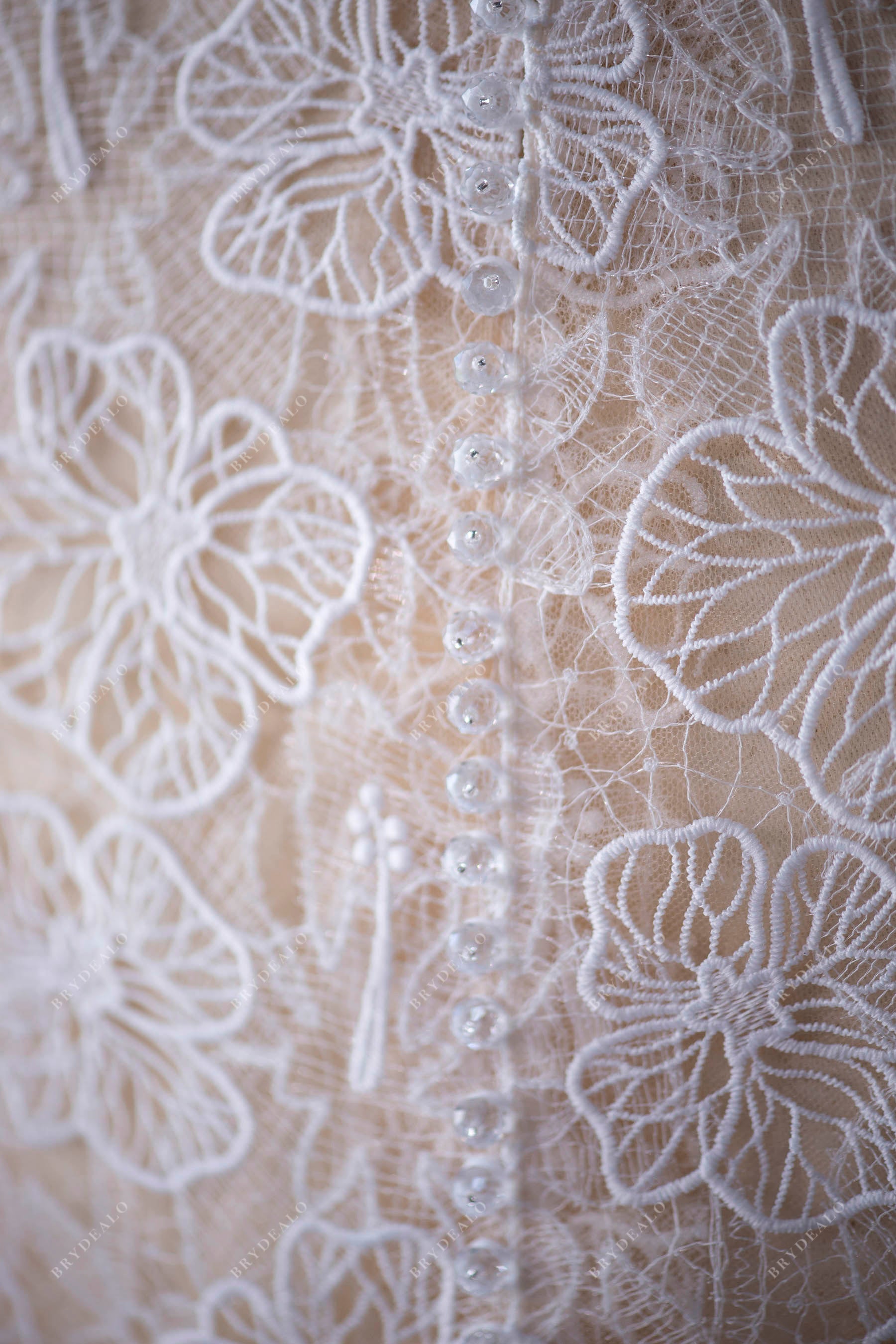 designer floral lace destination bridal dress