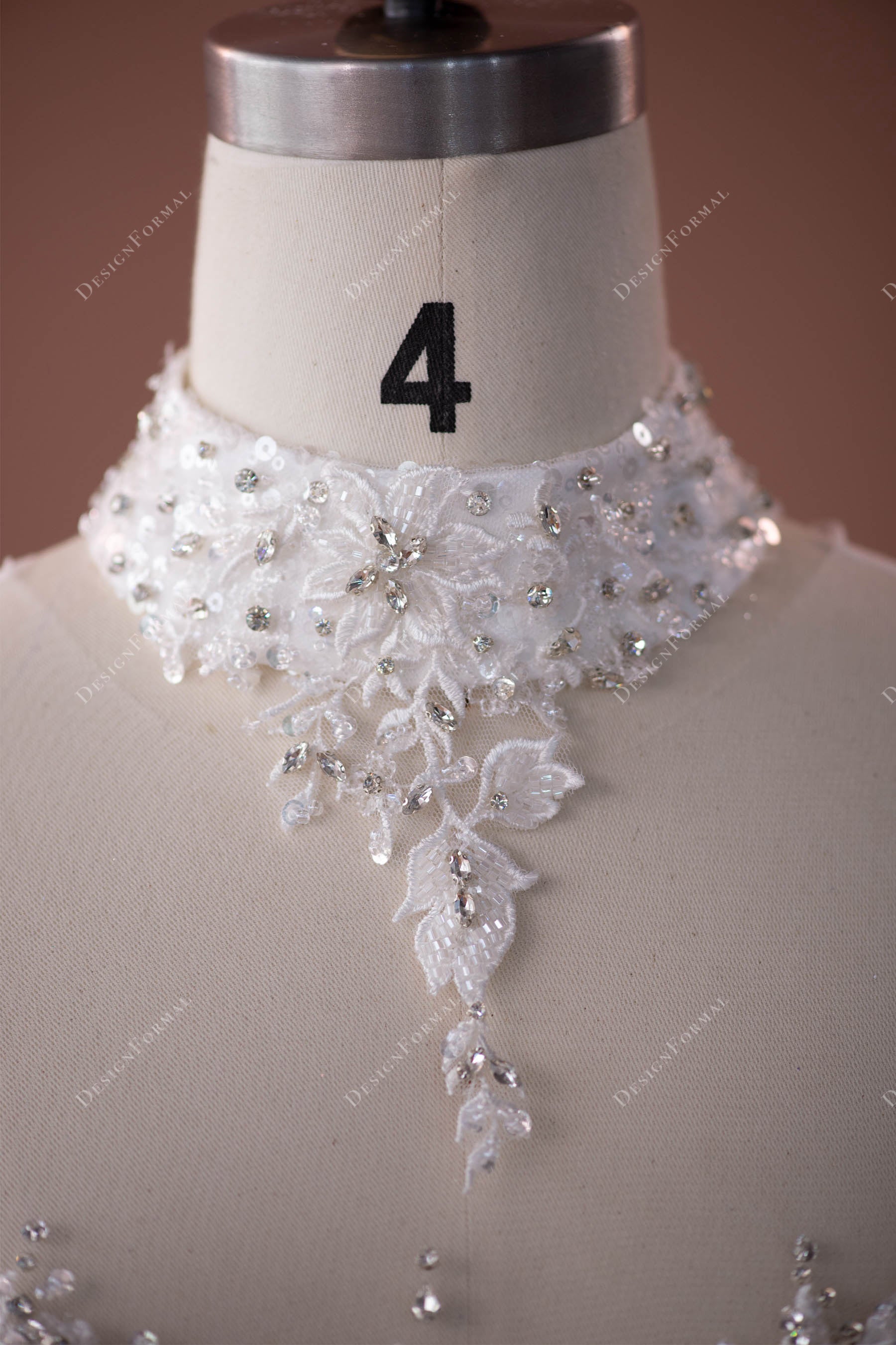 beaded lace bridal choker