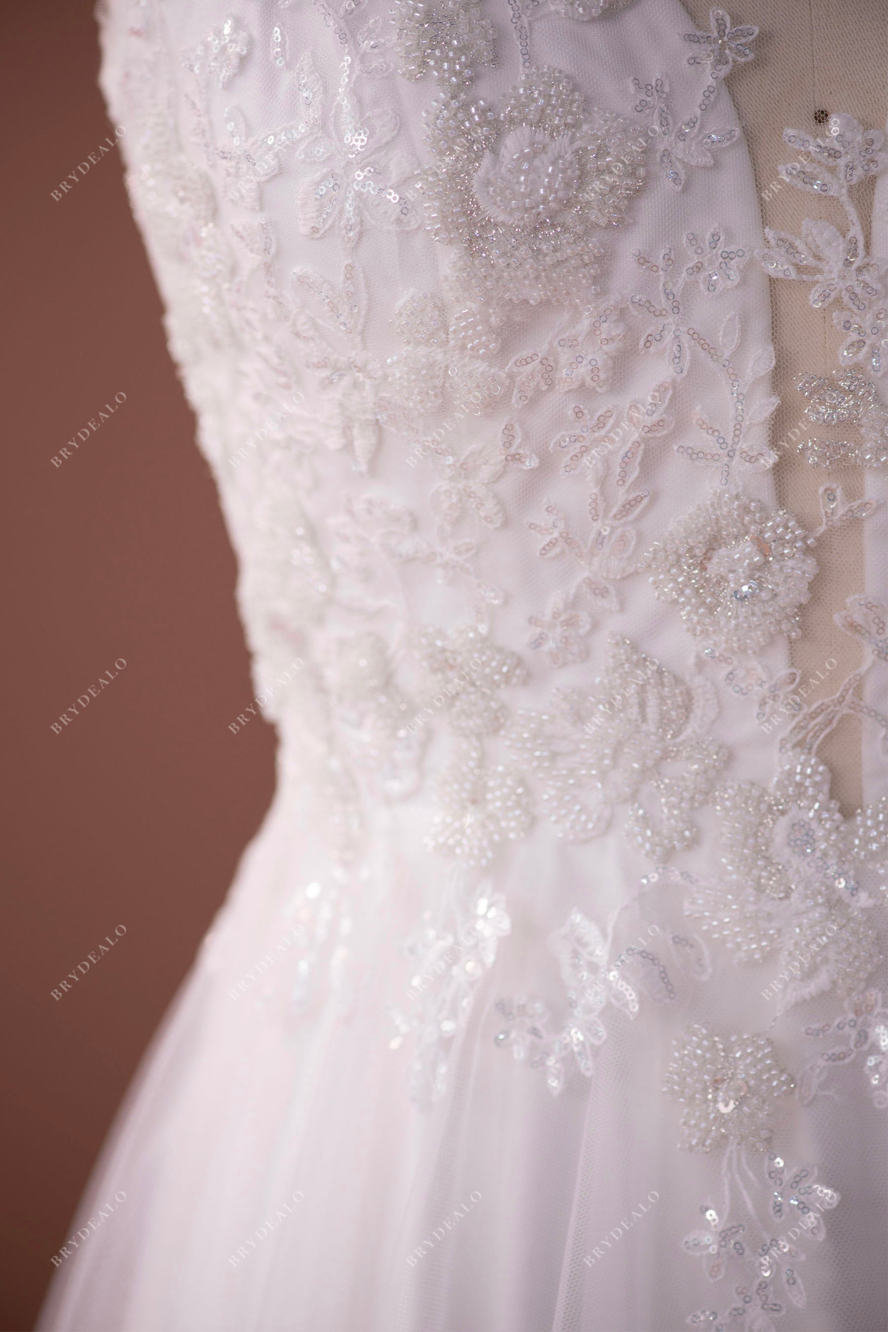 gorgeous beaded lace bridal dress
