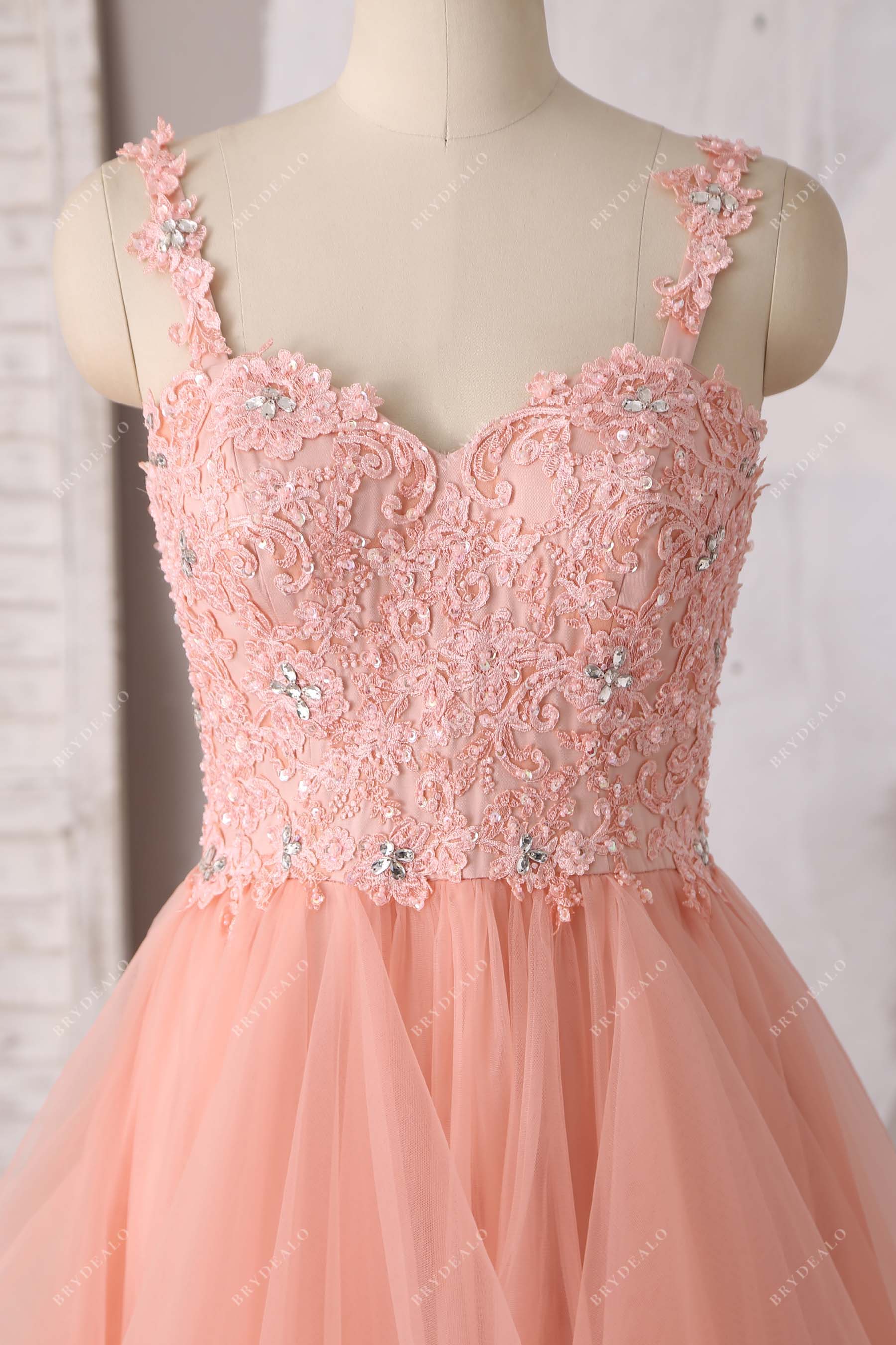 beaded lace sweetheart neck colored wedding dress