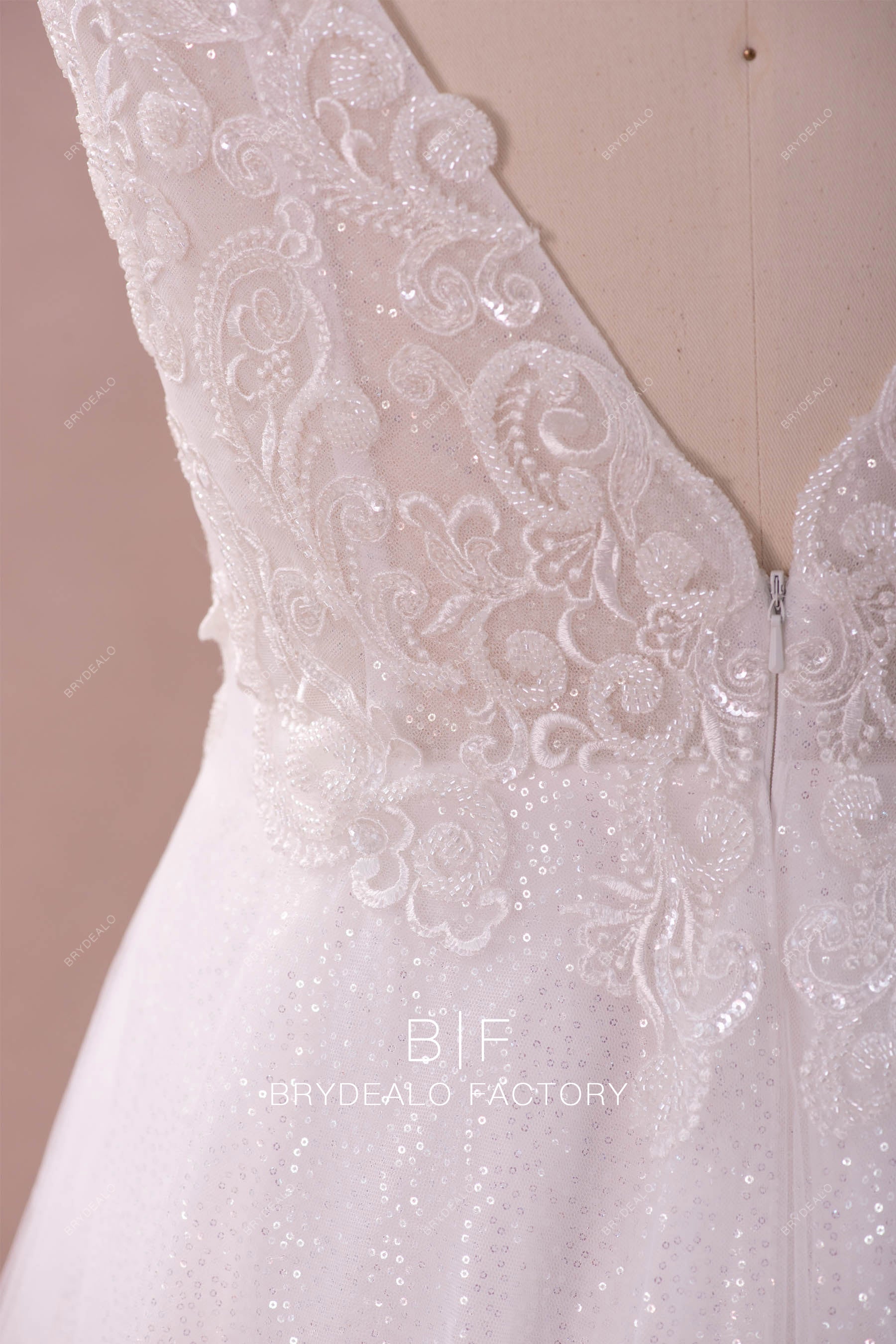 beaded lace illusion bodice wedding dress