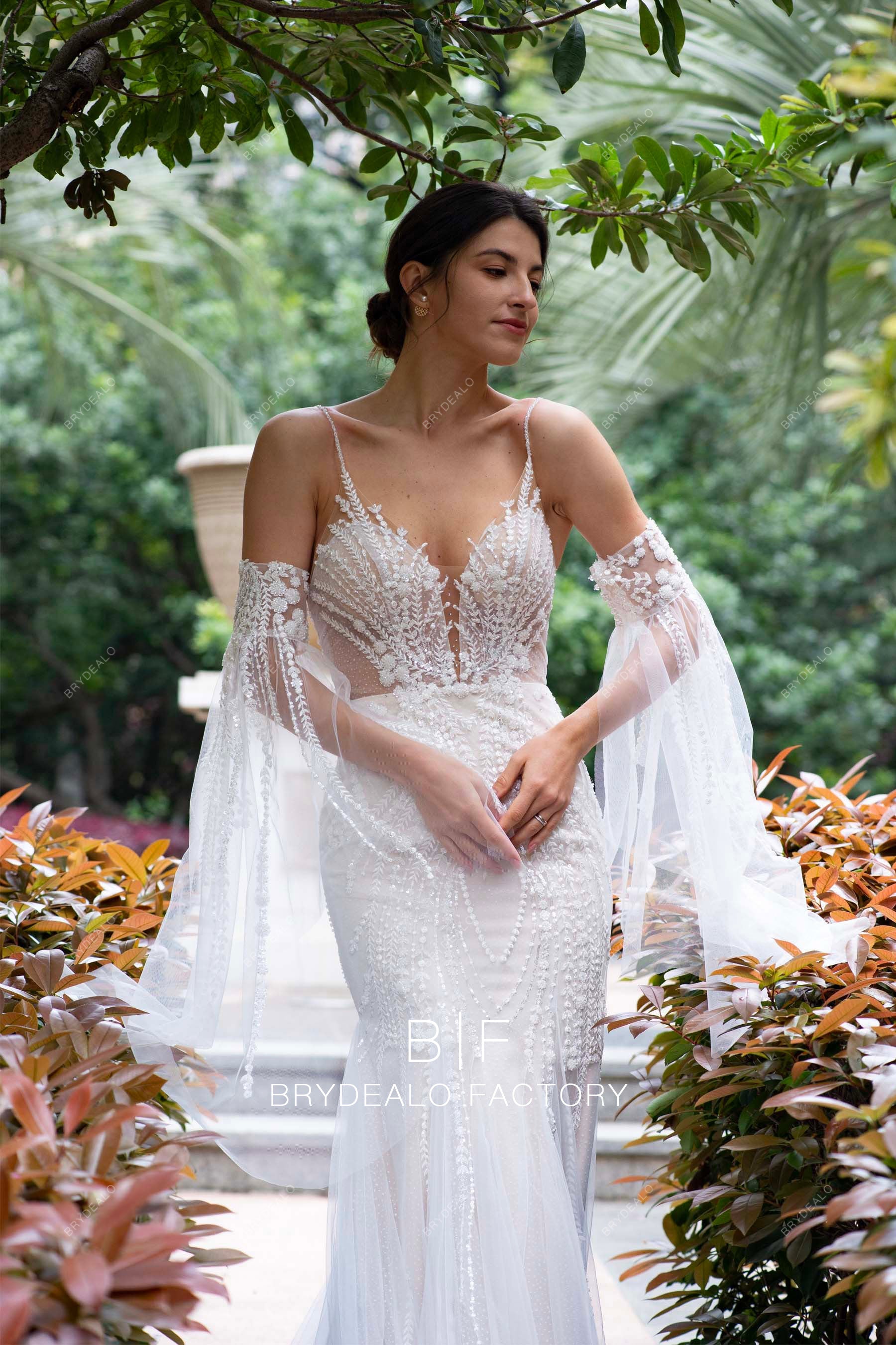 Boho Botanic Lace Wedding Dress Brydealo Boho Botanic Lace Wedding Dress Brydealo