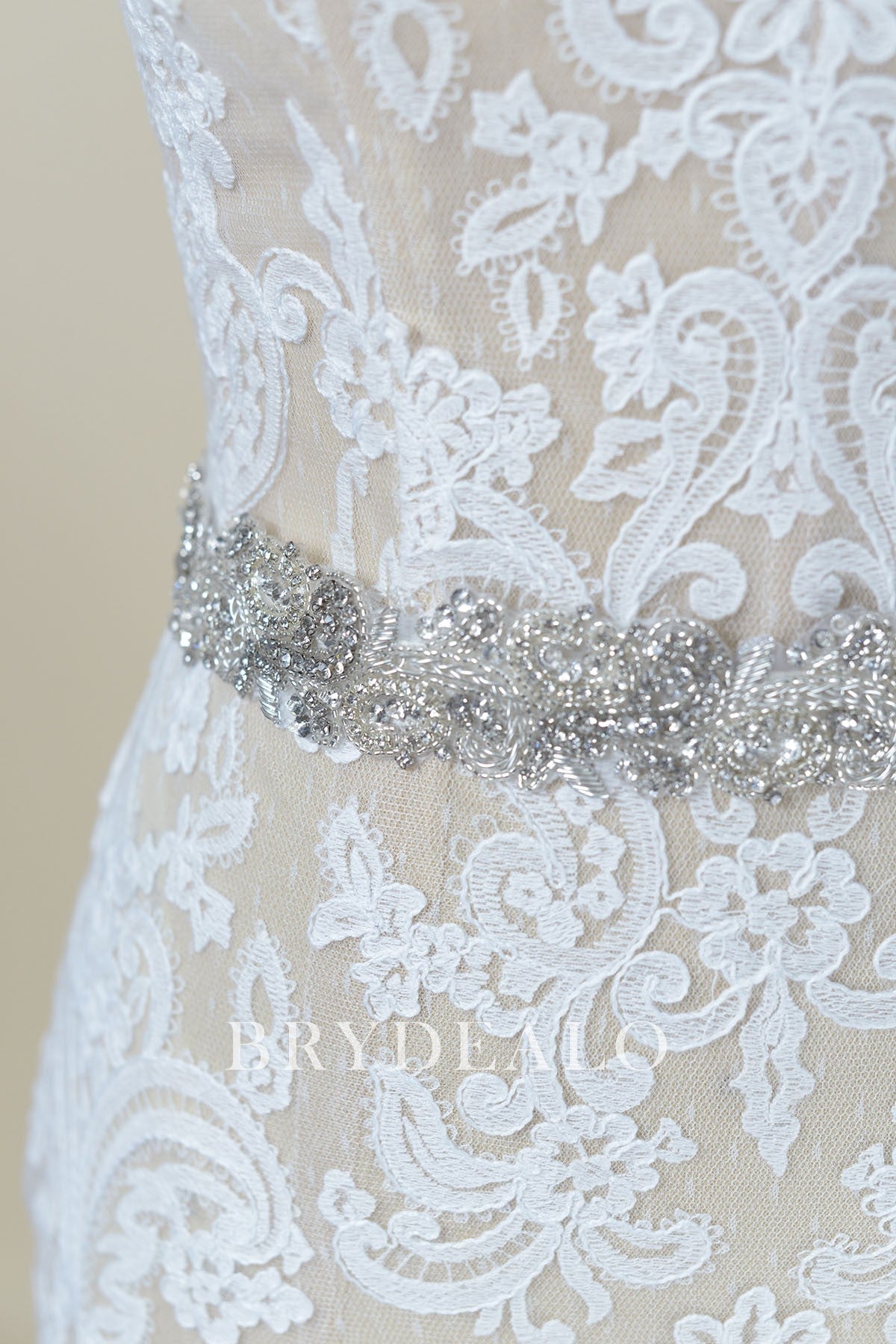 Beading Rhinestones Wedding Sash 