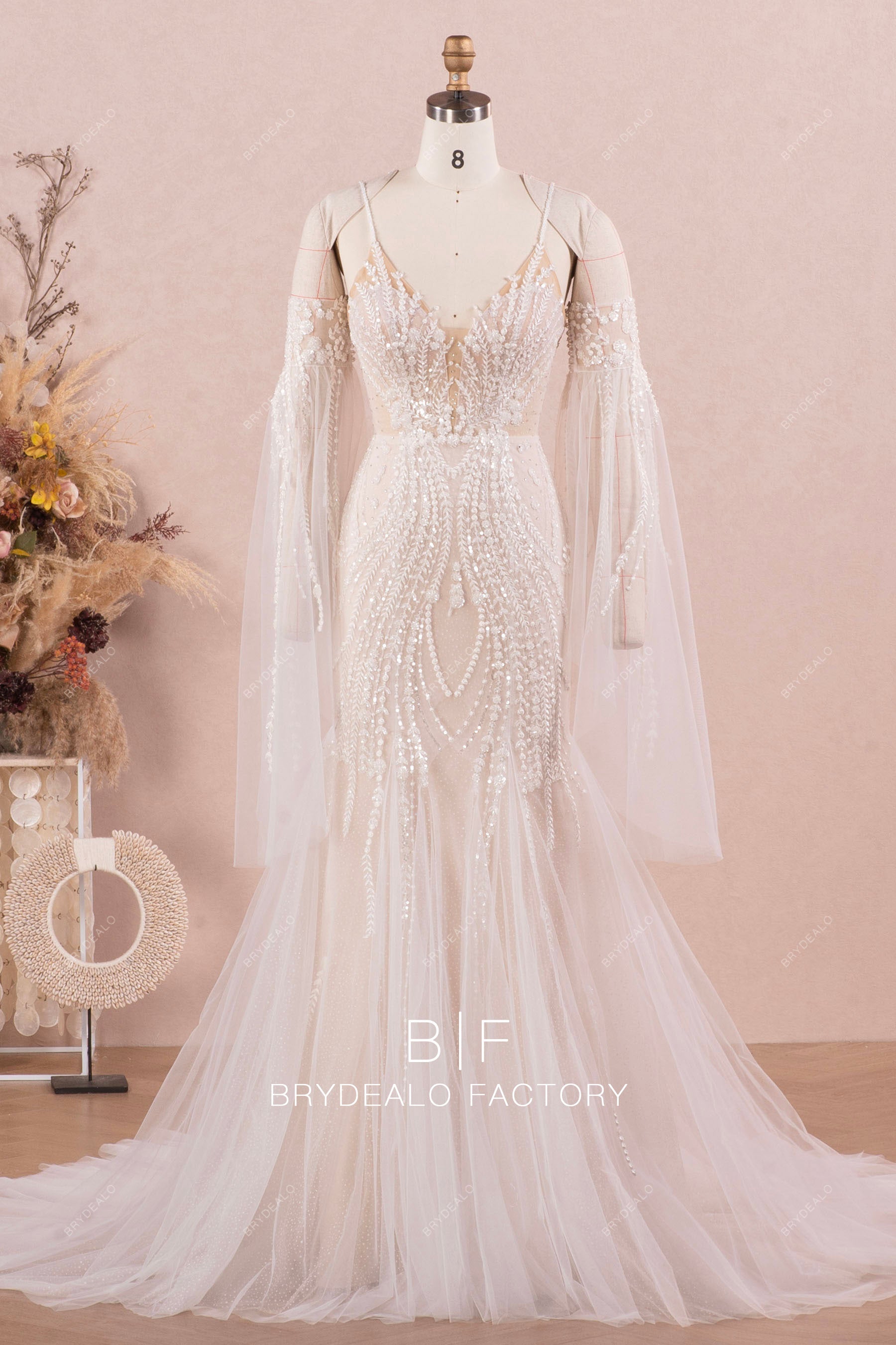 Boho Botanic Lace Wedding Dress