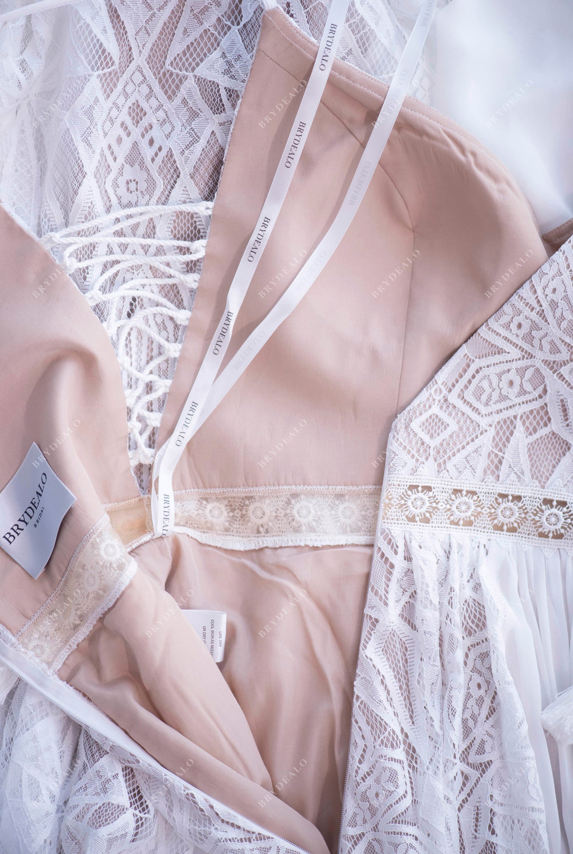 best designer lace boho bridal gown