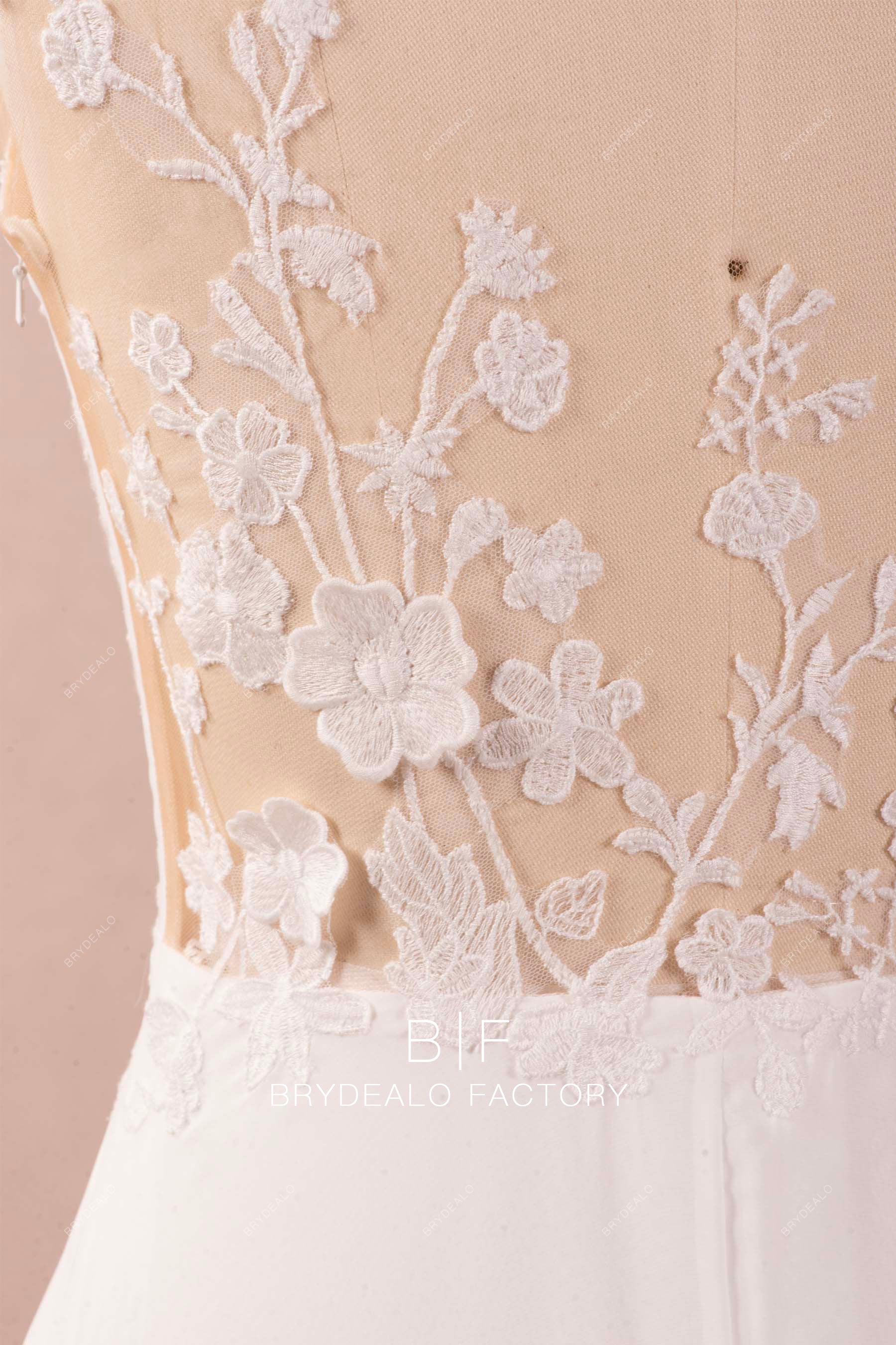 botanic embroidery lace spring bridal gown