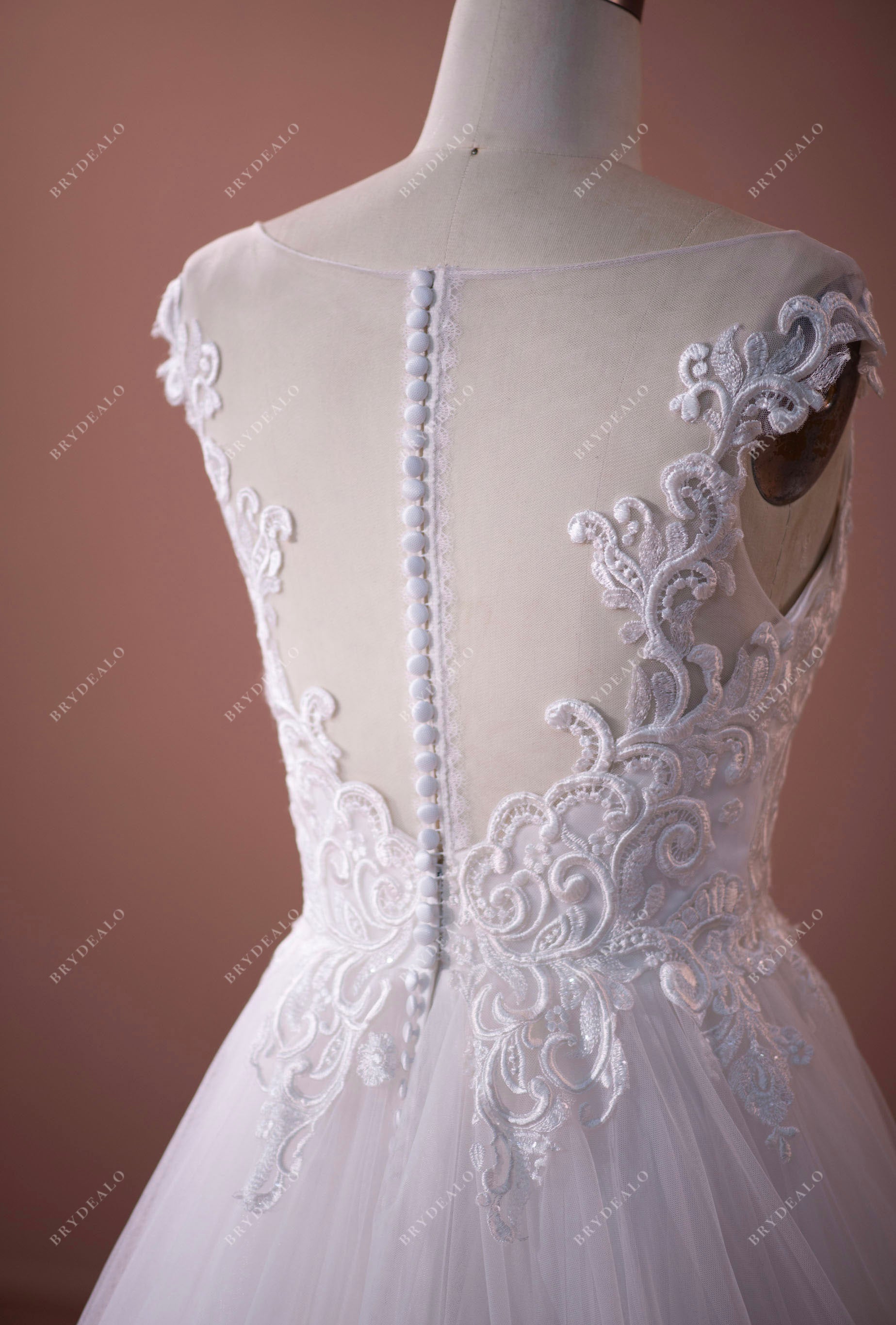 amazing illusion back lace bridal gown