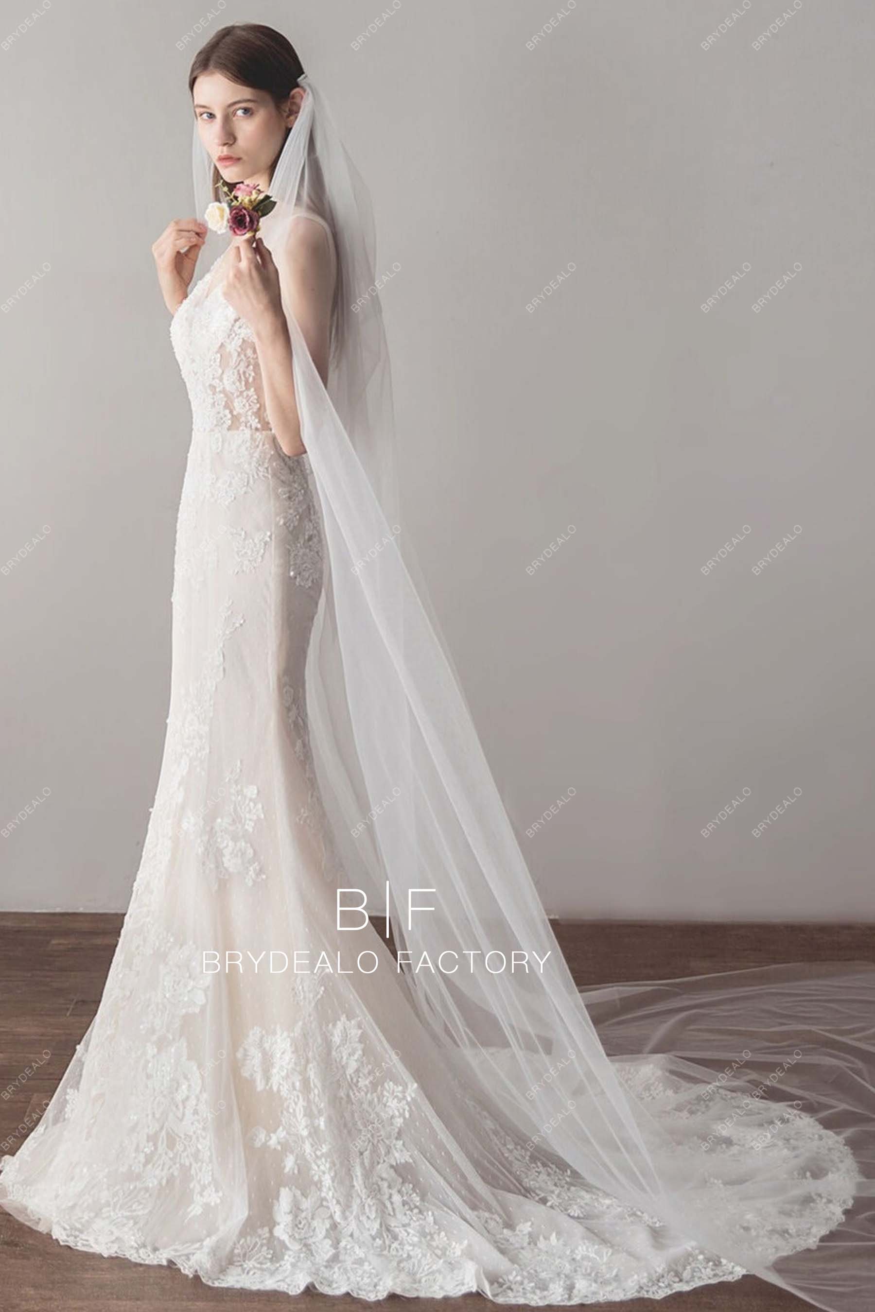 Cathedral Length Wedding Veil  Plain Tulle Veil