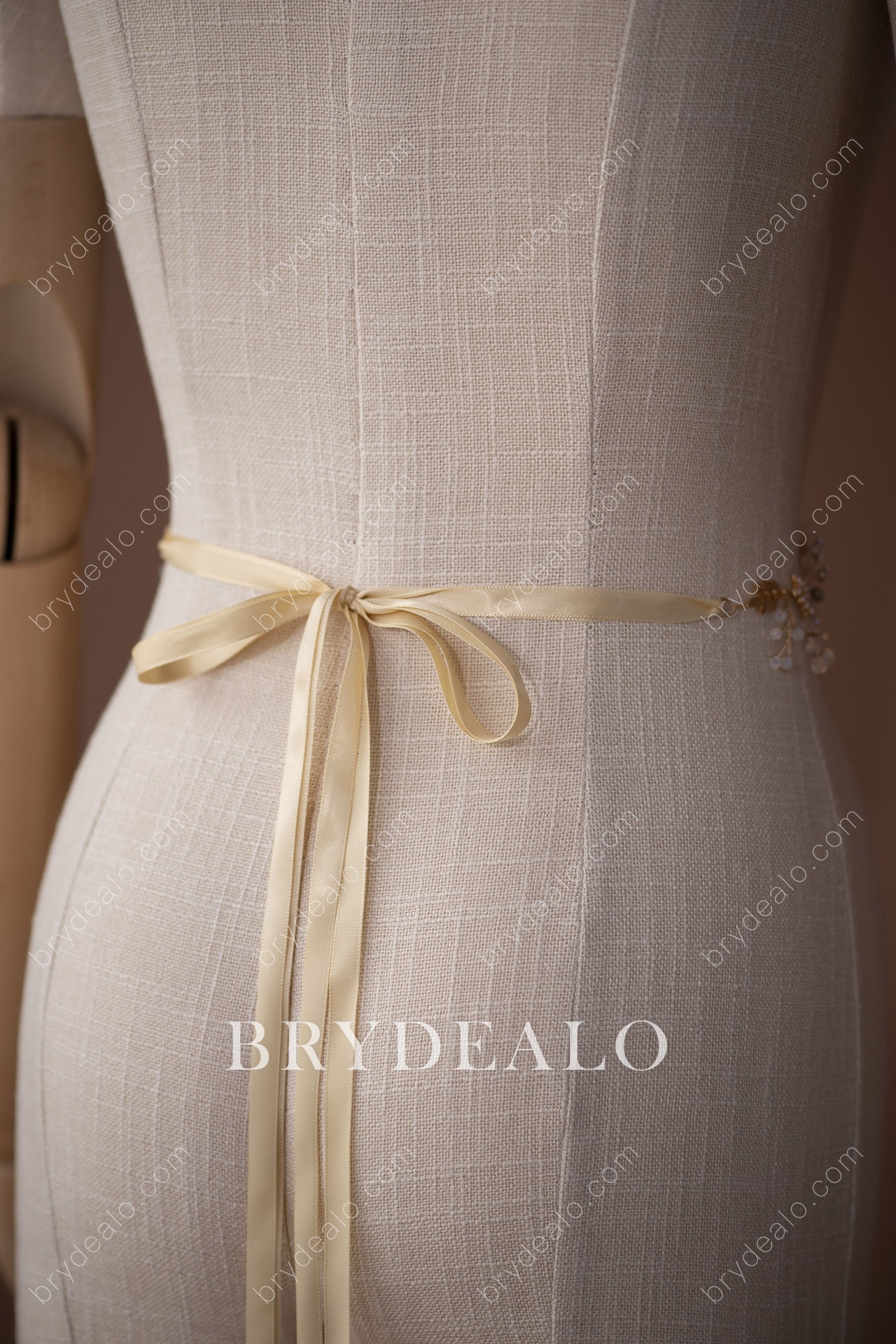 champagne satin bridal ribbon