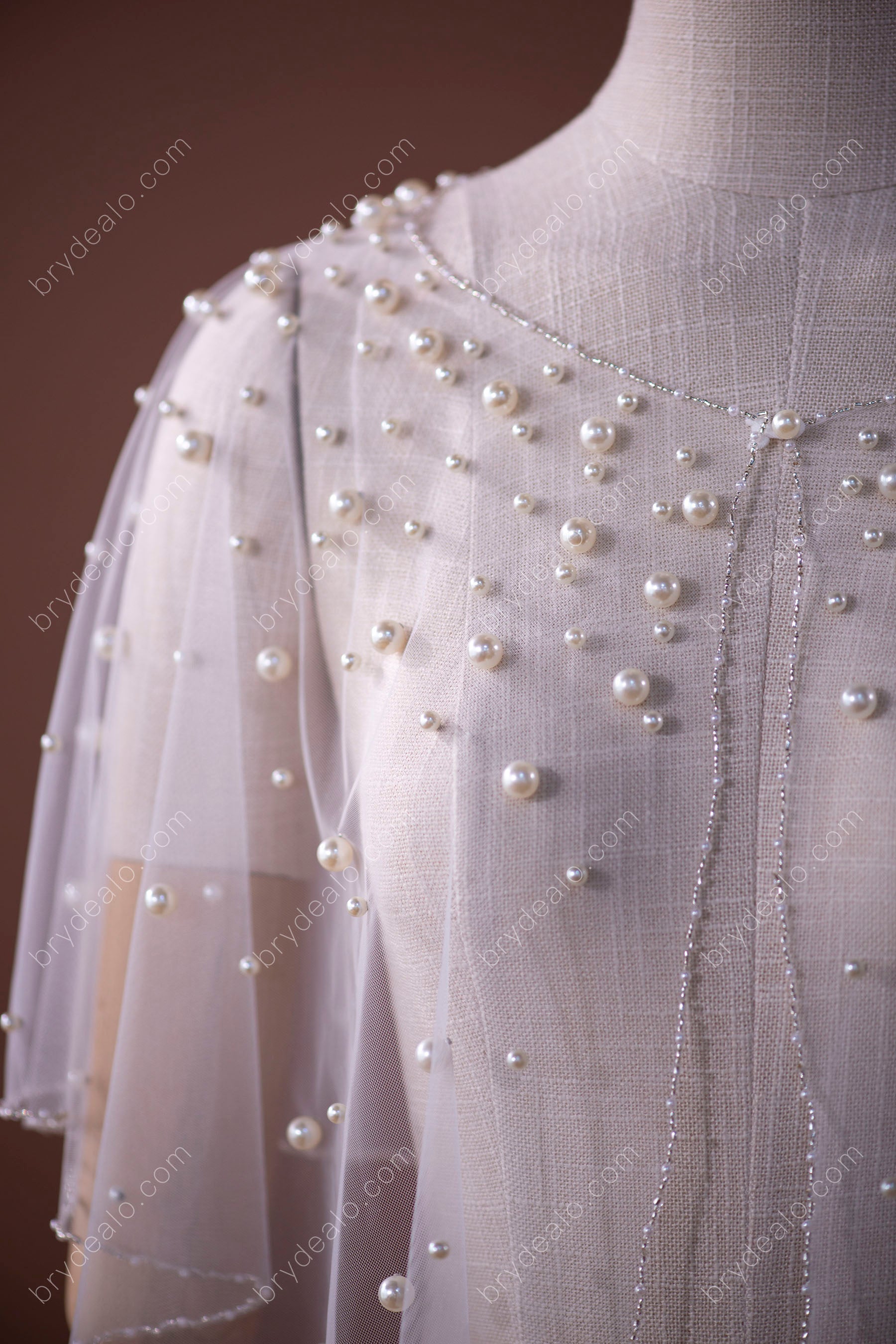pearls beading wedding veil online