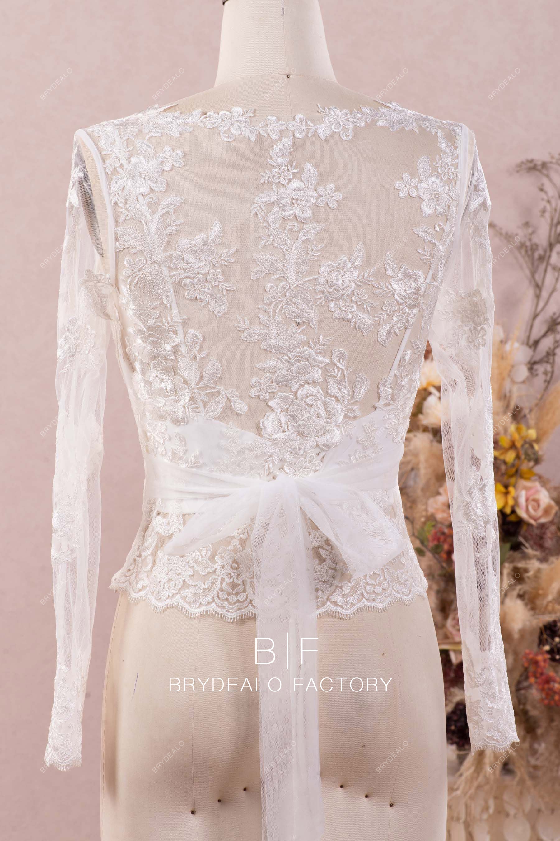 sleeved lace bolero corset top 