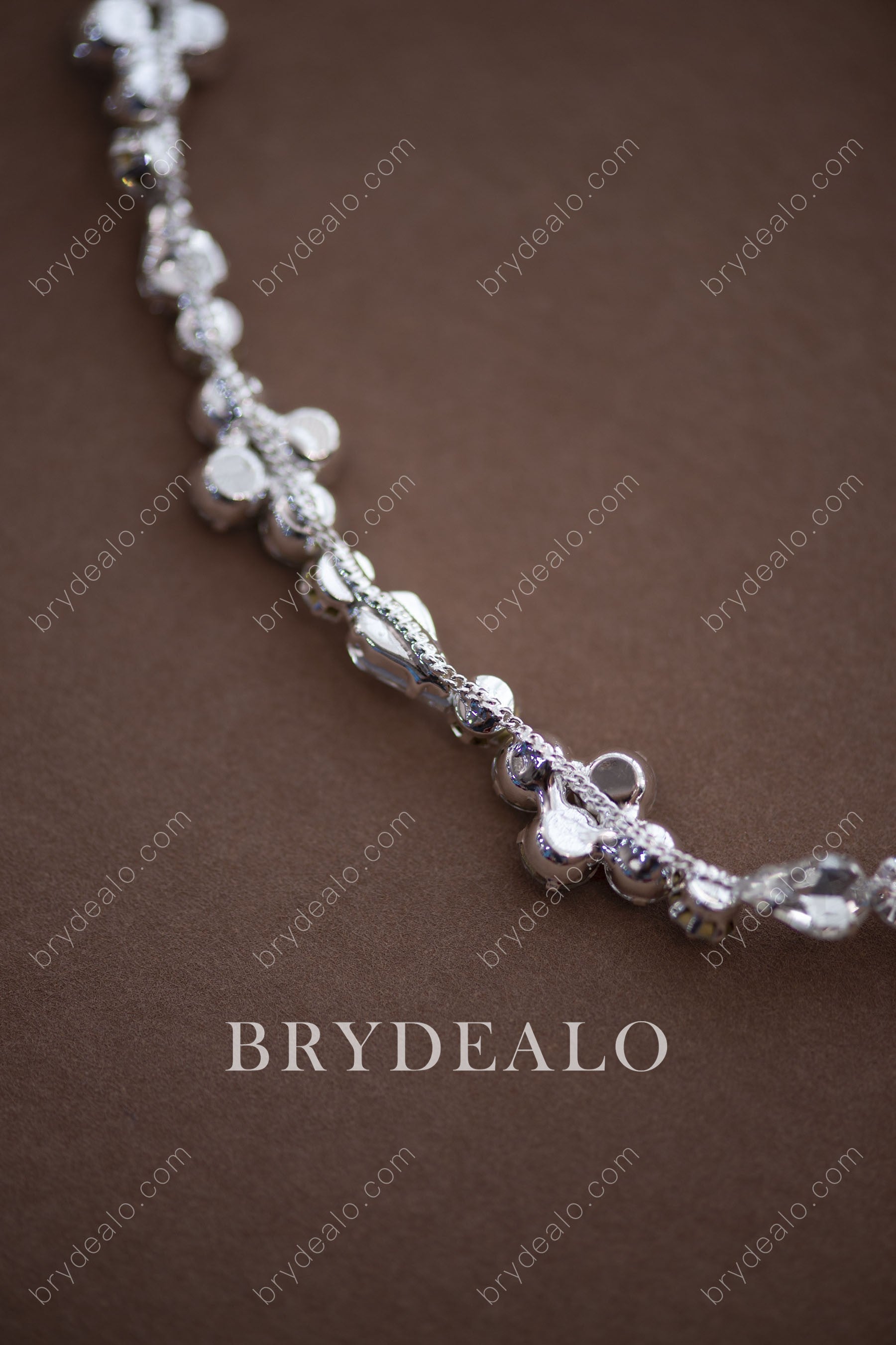 silver metal wedding sash belt