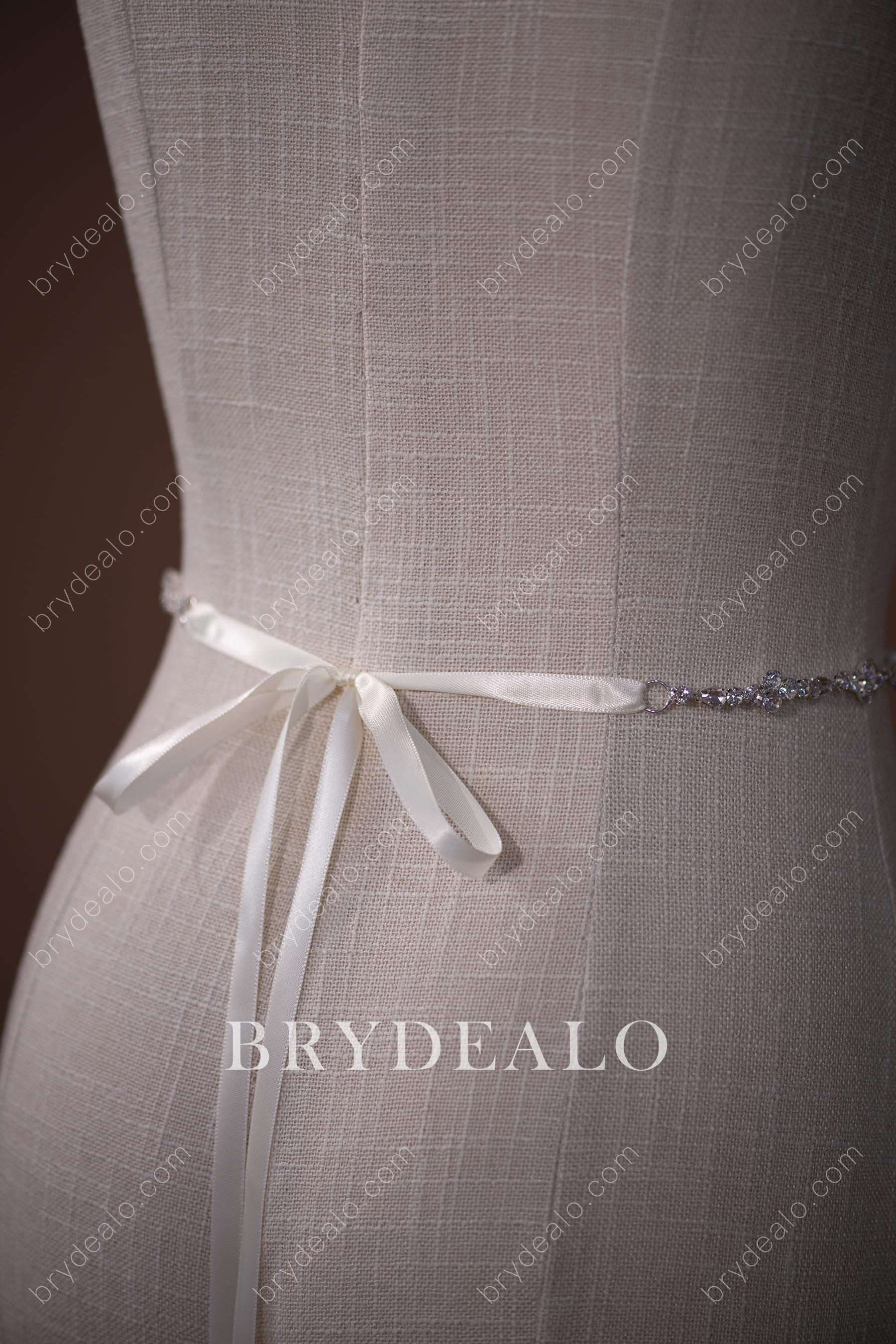 self-tie satin bridal belt