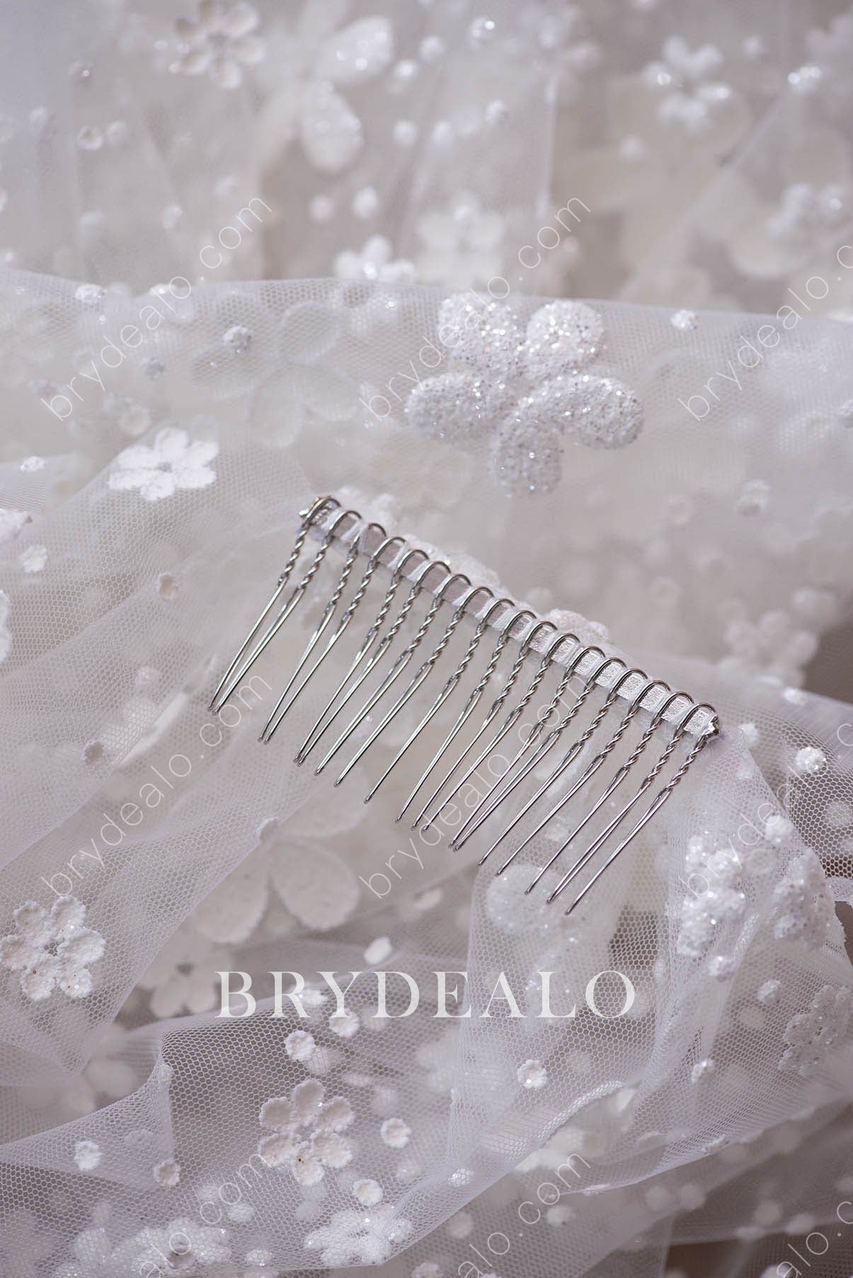 comb glitter bridal veil 