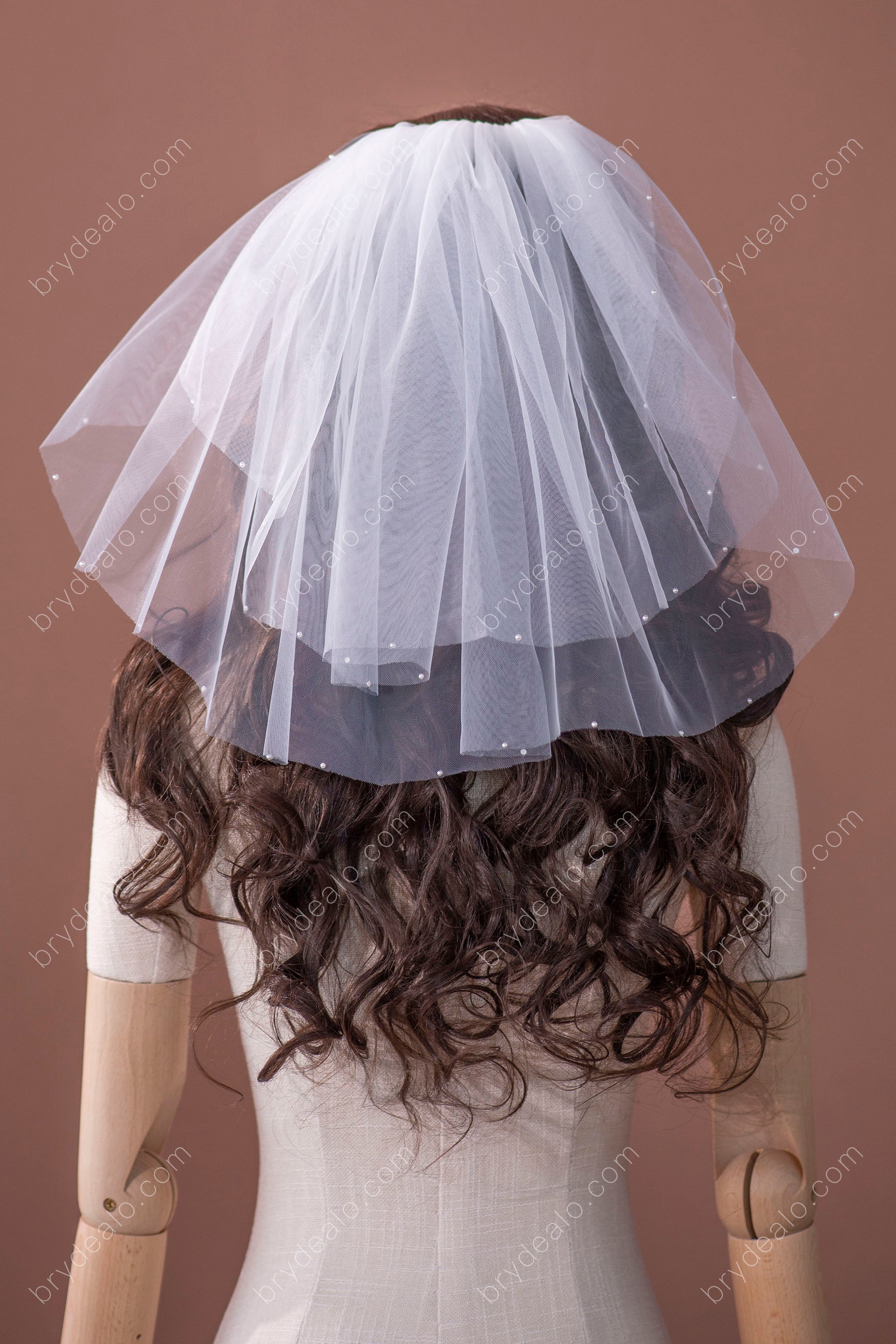 Classic Pearls Shoulder Length Comb Bridal Veil