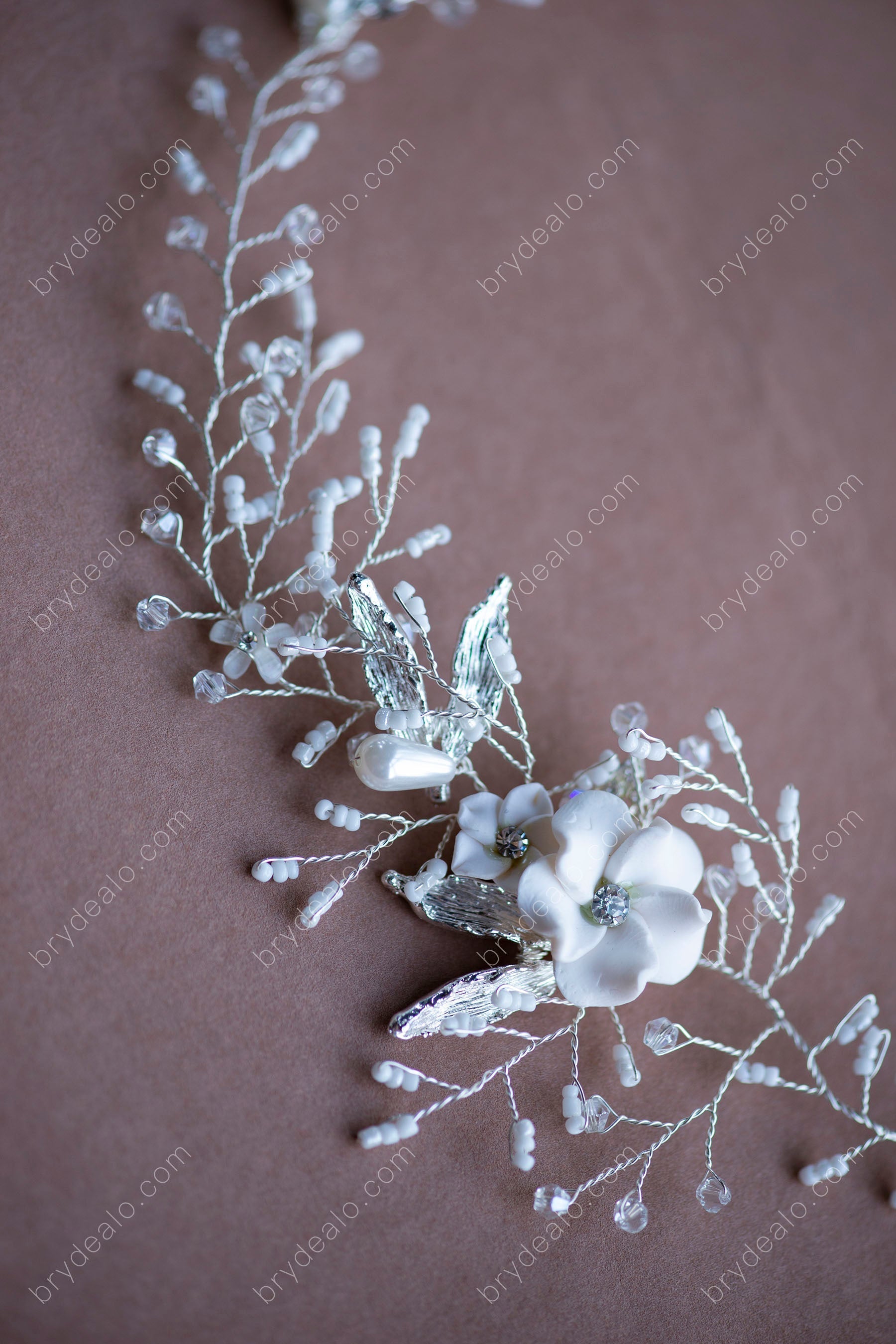 Flower Branch Beaded Bridal Sash for sale