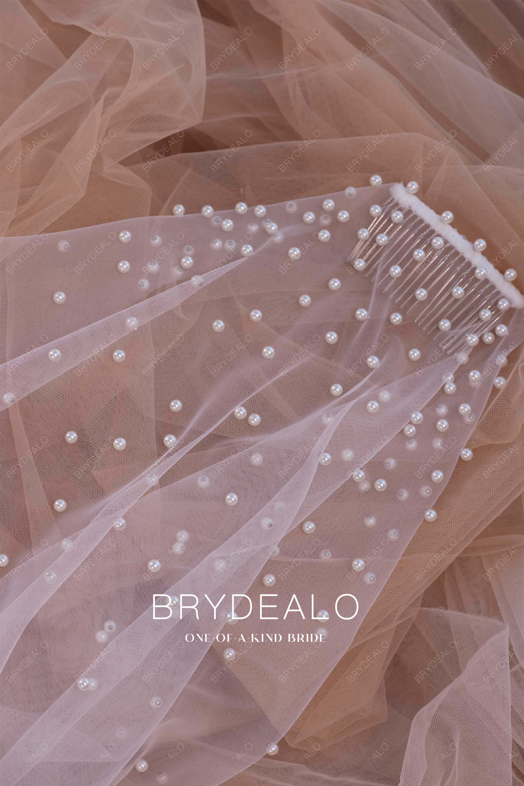 elegant pearl long bridal veil online