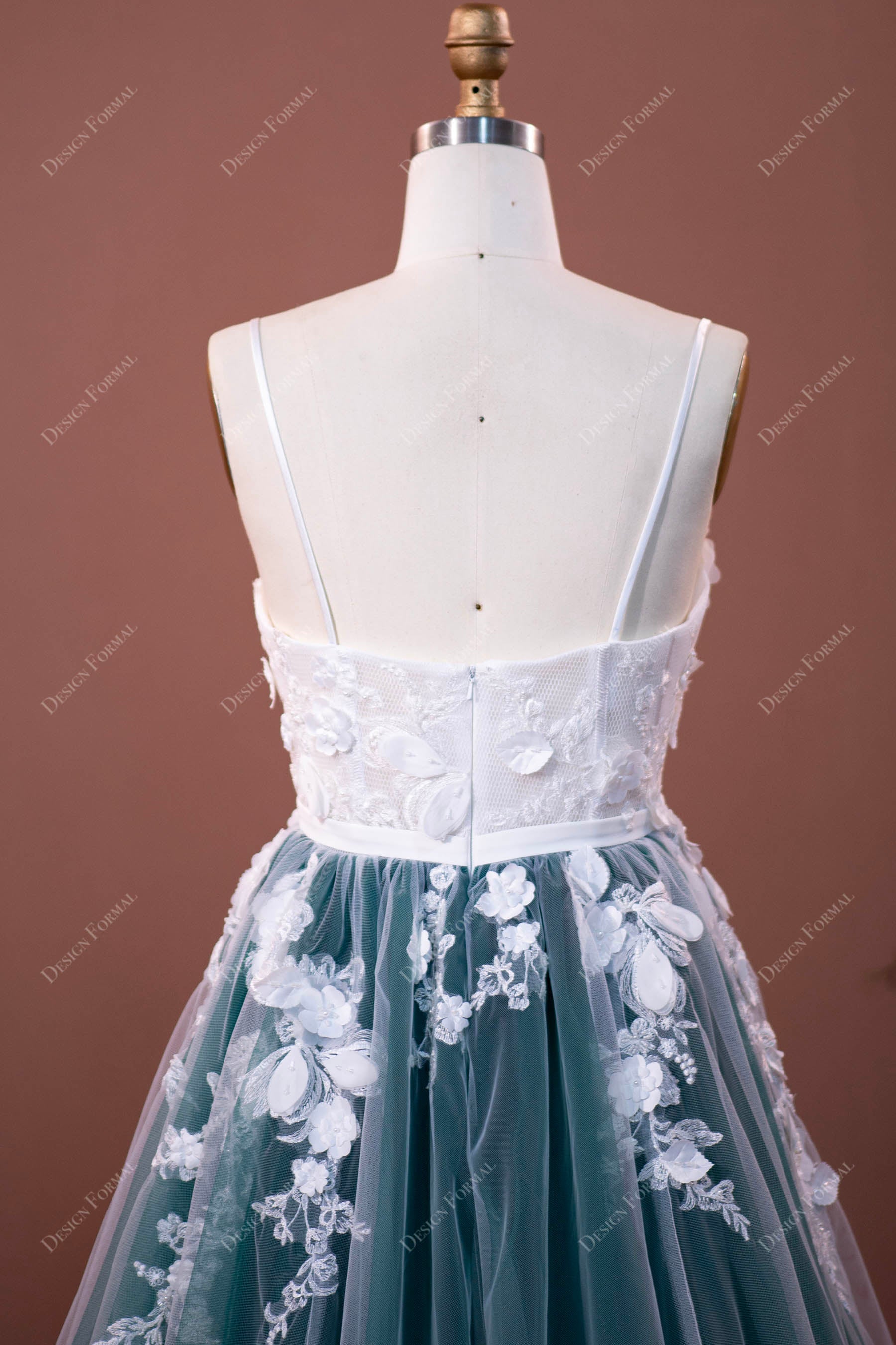 designer 3D lace prom bridal dress