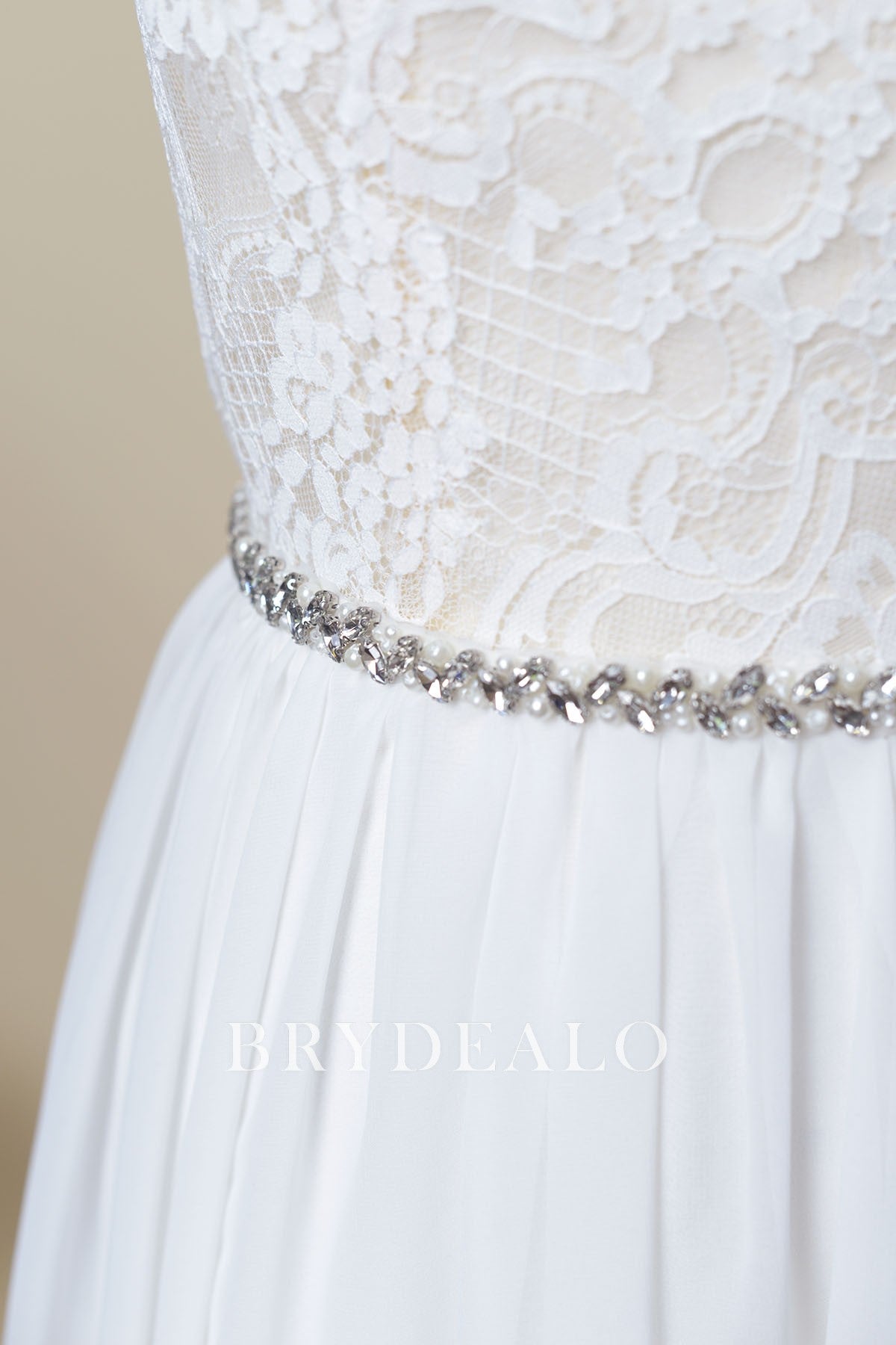 Popular Crystals Pearls Ties Bridal Belt