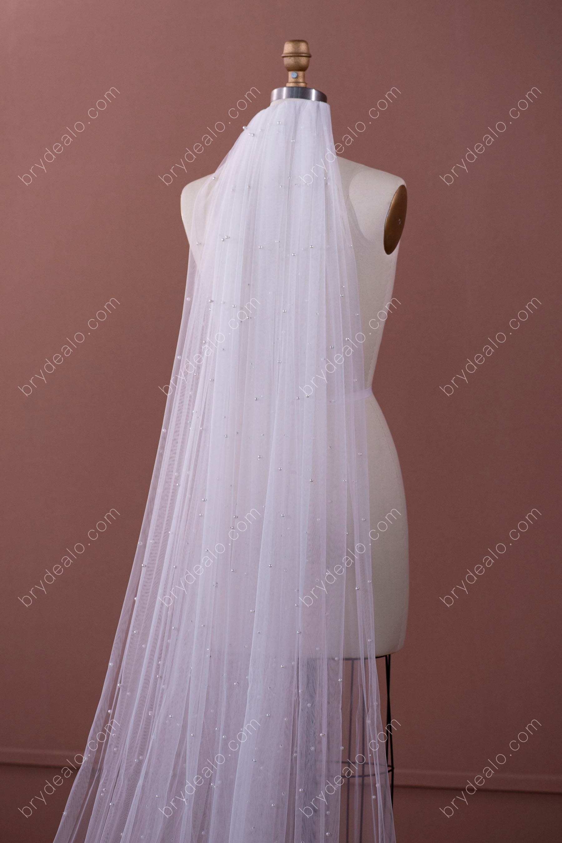 pearls singer-tier wedding veil for sale