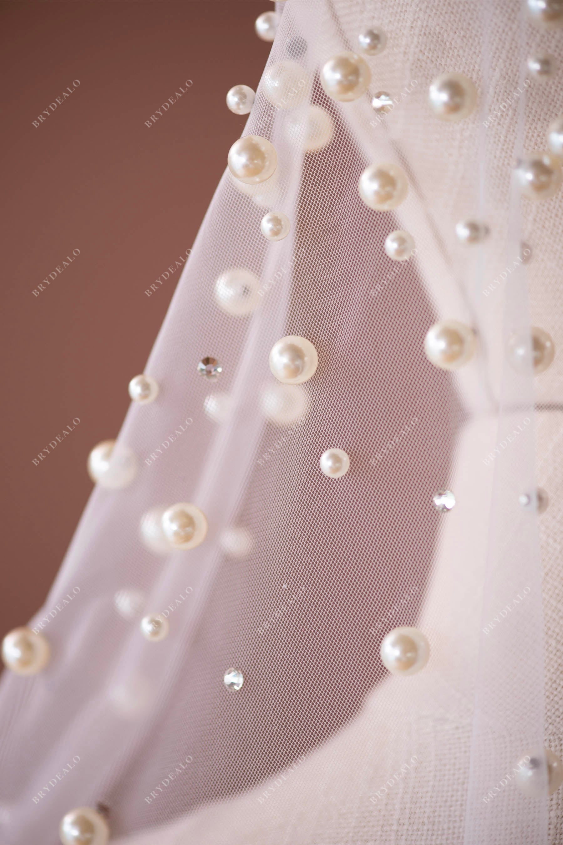 best finger tip fine pearl wedding veil
