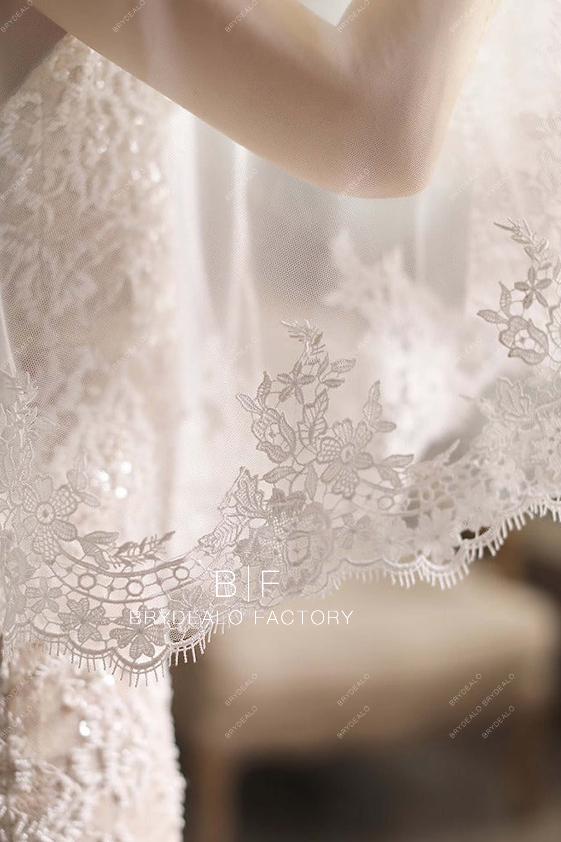 Elegant Two-Tiered Fingertip Length Bridal Veil 