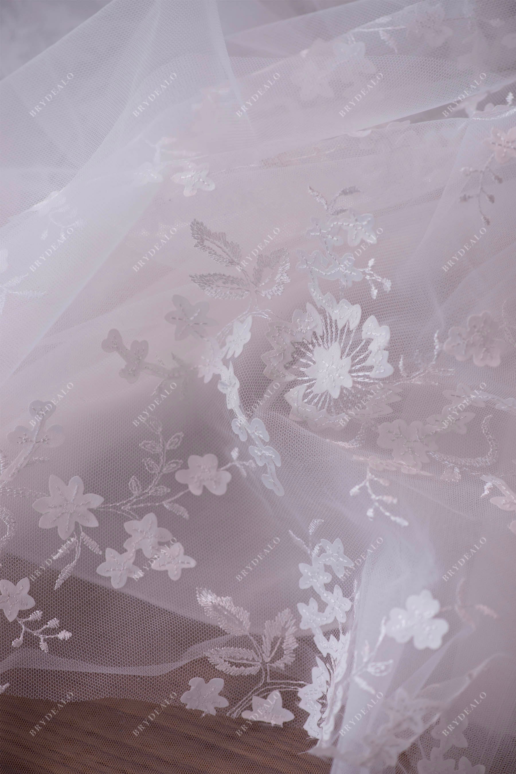 romantic floral lace spring bridal gown