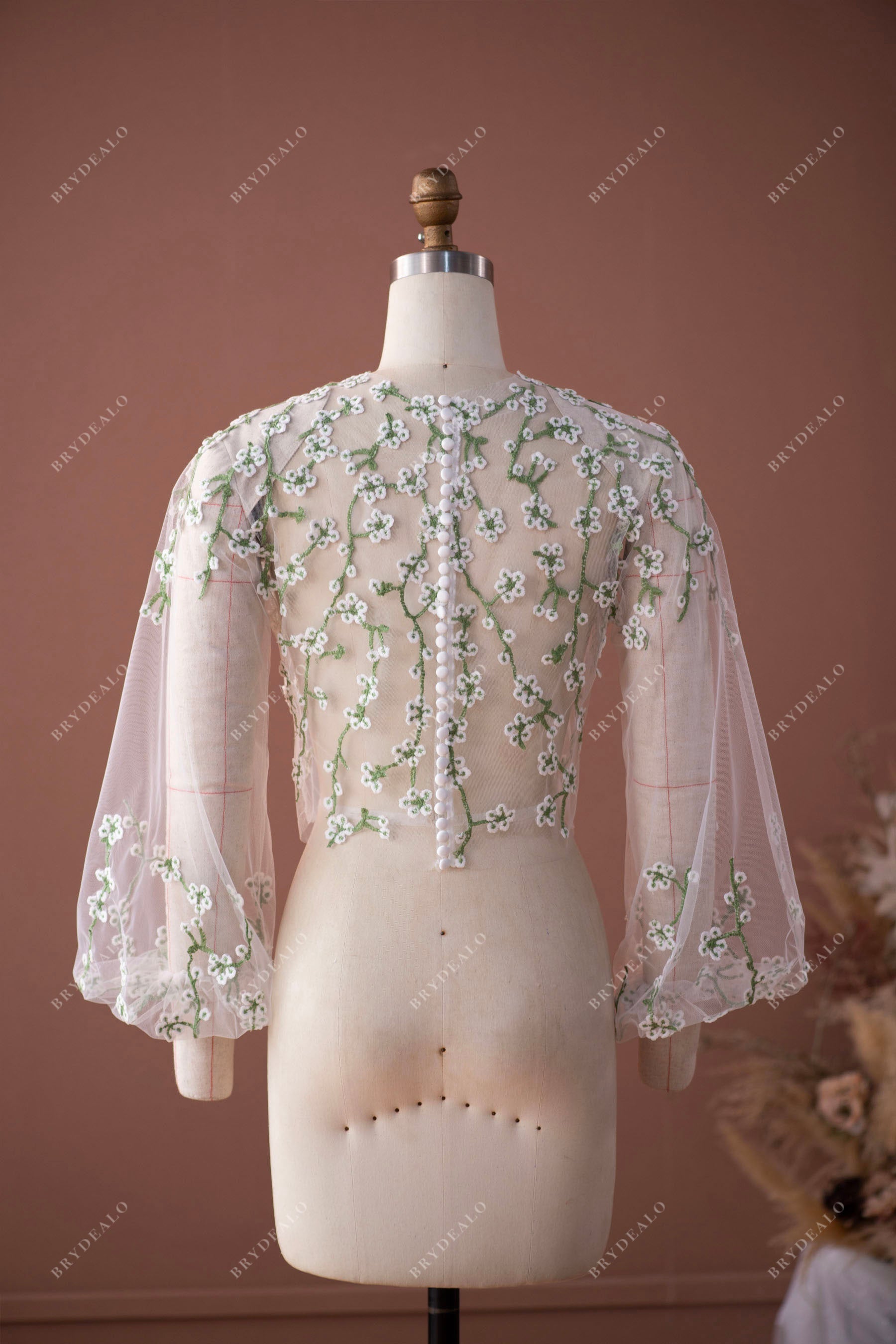 designer embroidery flowers bridal blouse