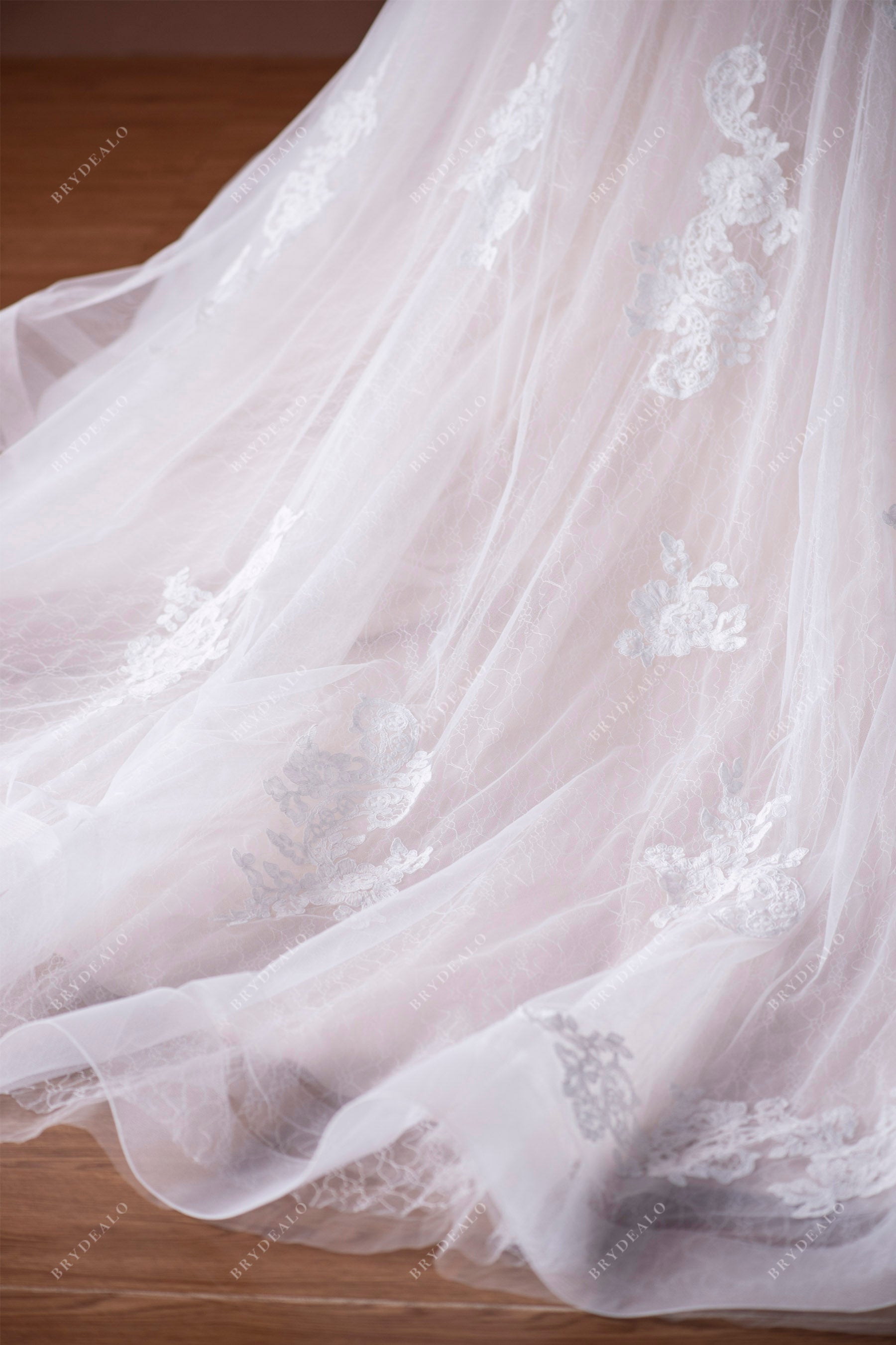 princess ruffled tulle ball gown bridal dress