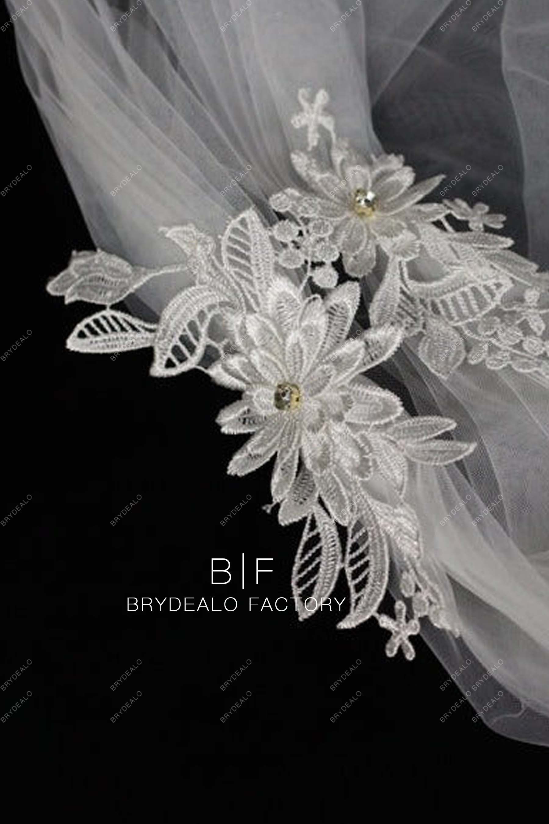 stylish flowers bridal veil