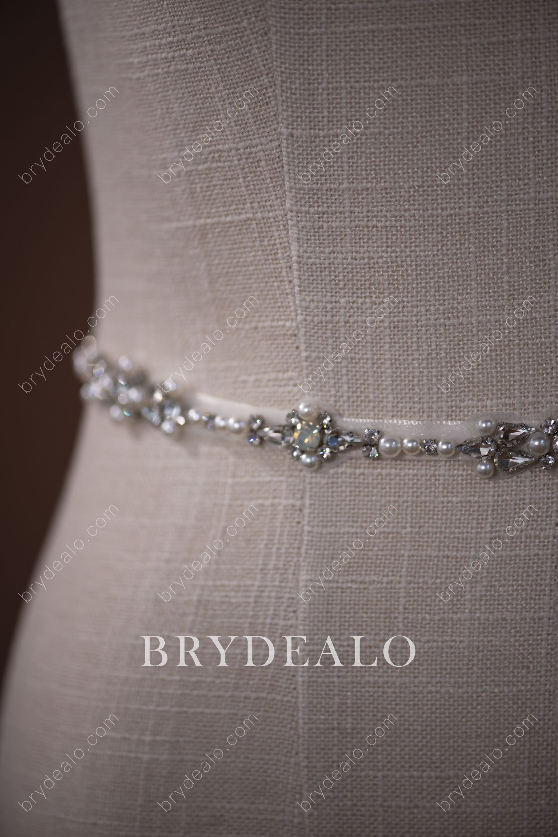 Best Sparkly Pearls Crystals Bridal Sash Online