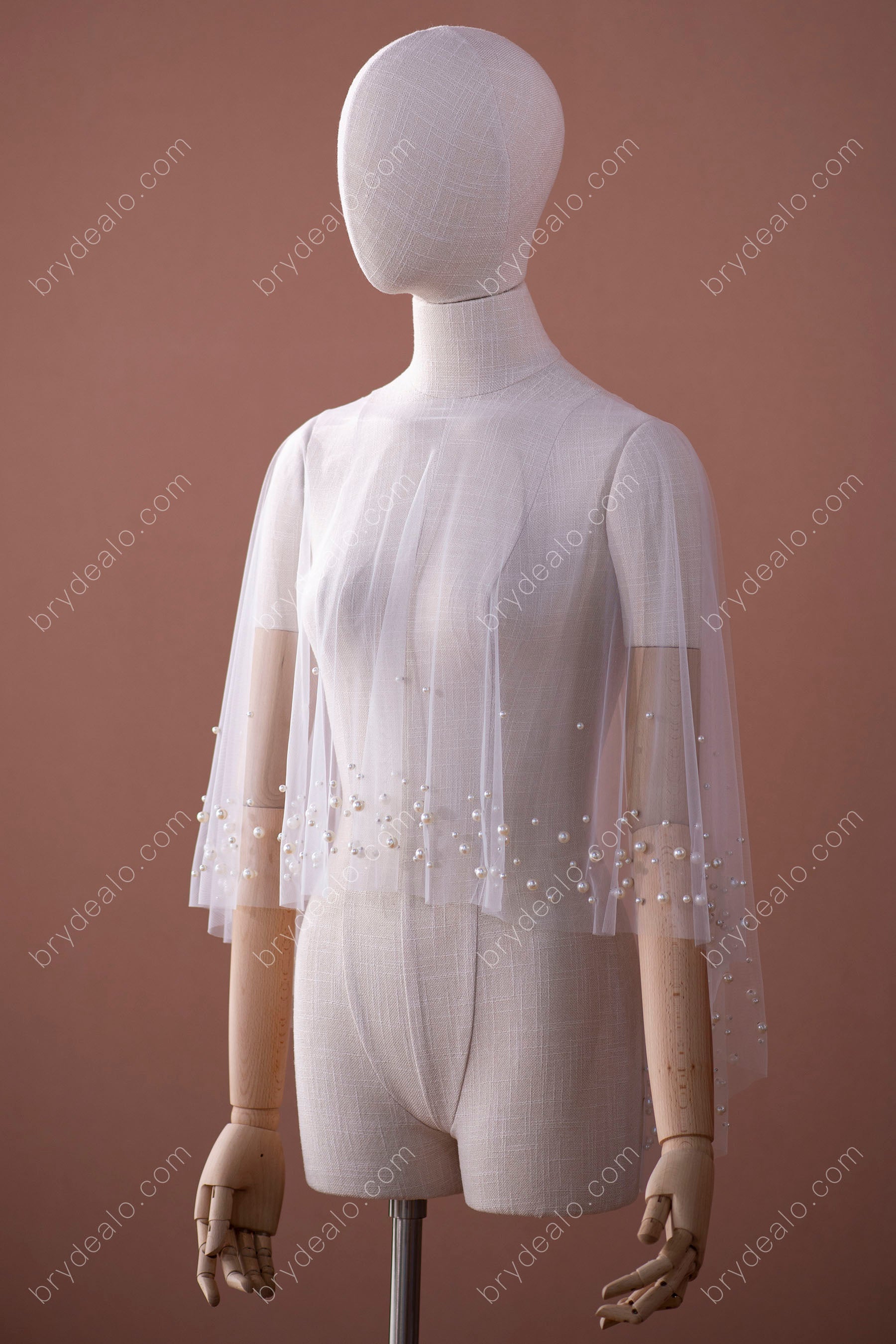 designer elbow length bridal cape online