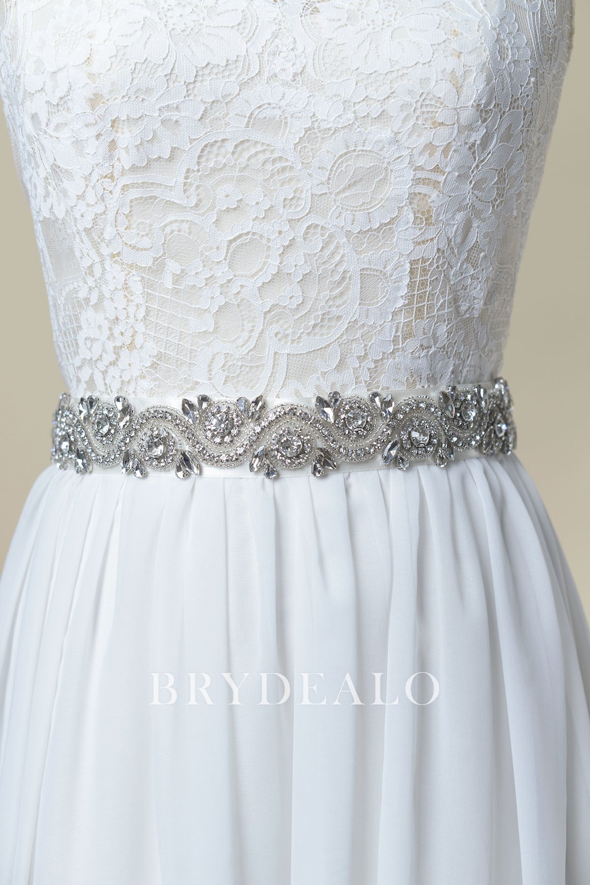 Glaring Rhinestones Axial Symmetrical Bridal Wedding Sash Belt