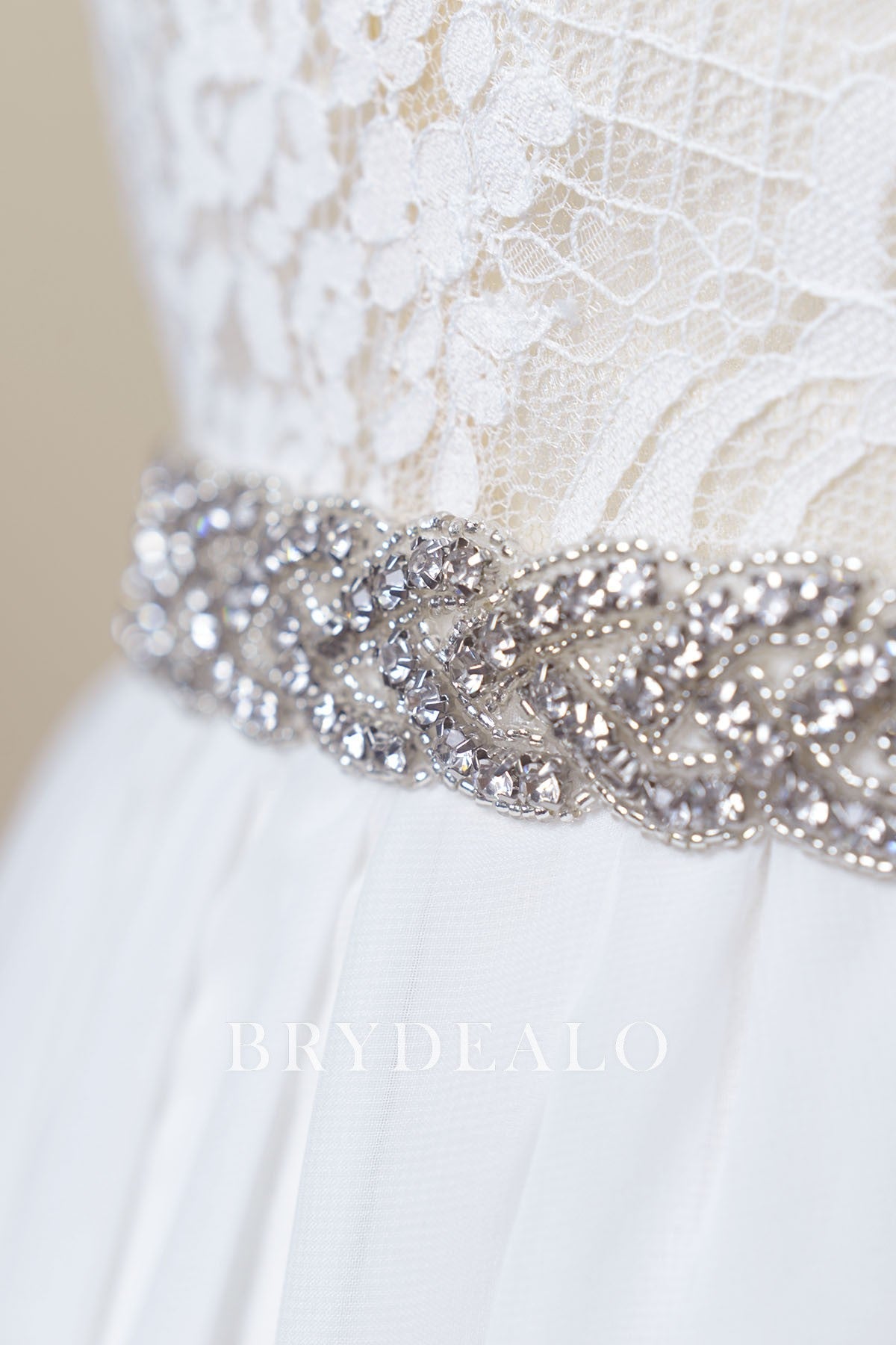 Twining Rhinestones Satin Bridal Belt 
