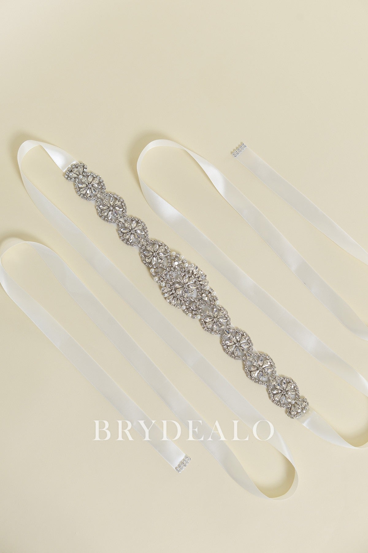 Elegant Pearls Satin Bridal Sash Online