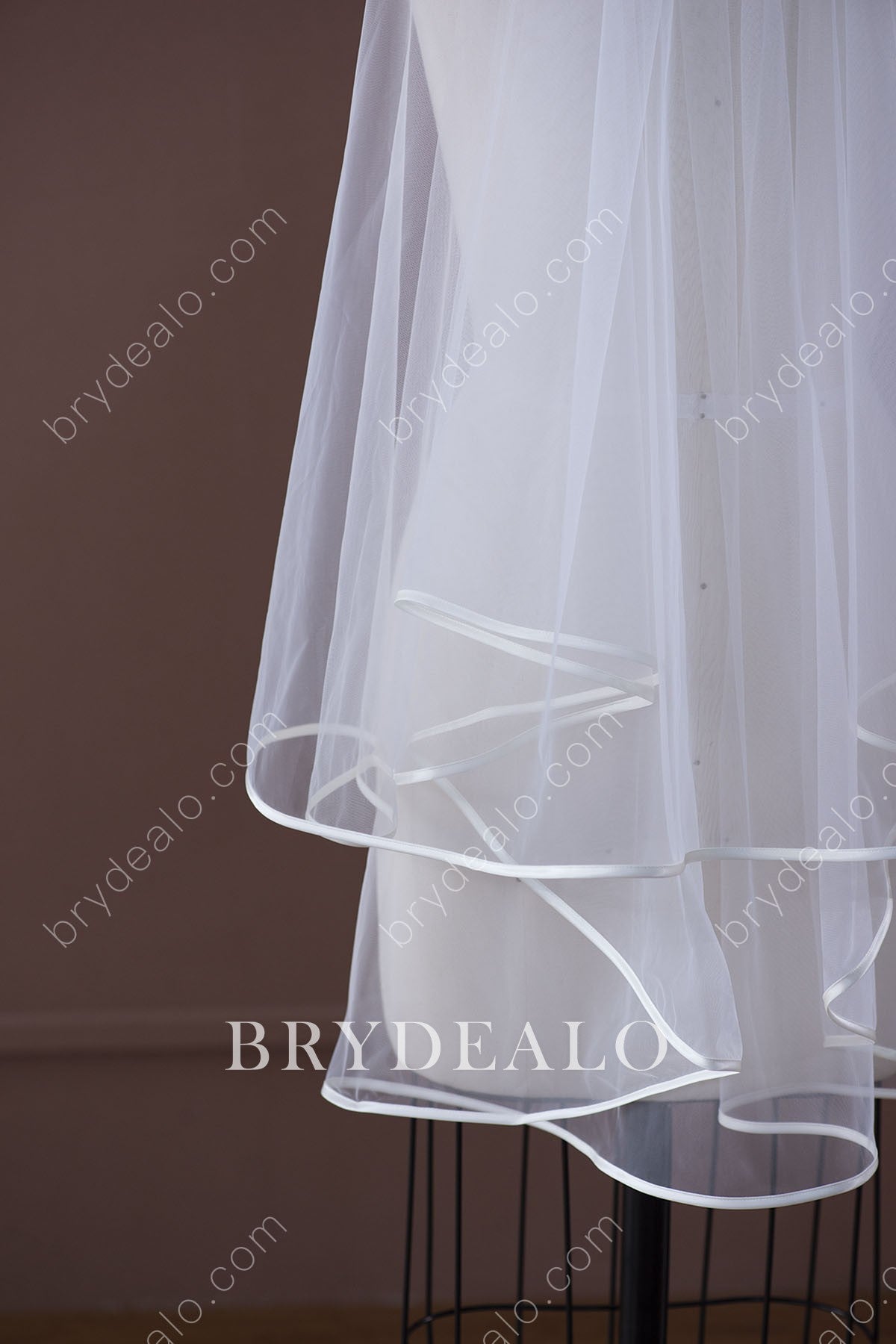 ribbon edge wedding veil for sale