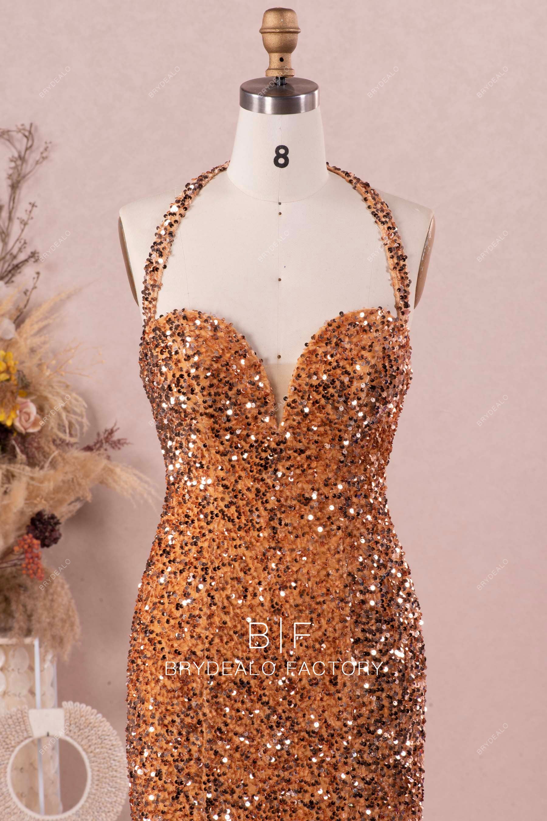 halter sweetheart neck evening dress