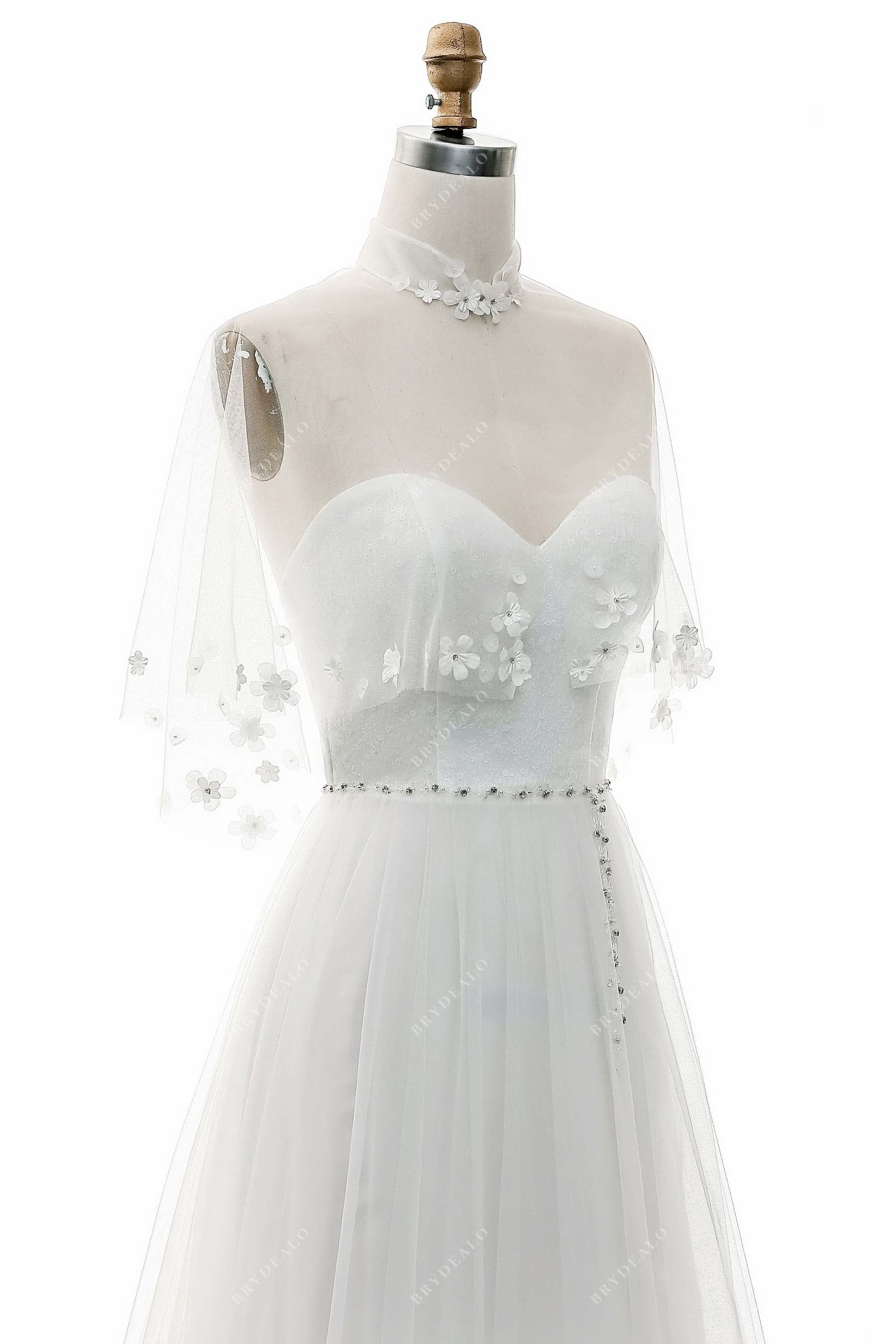 high neck lace coverups fashion wedding dress