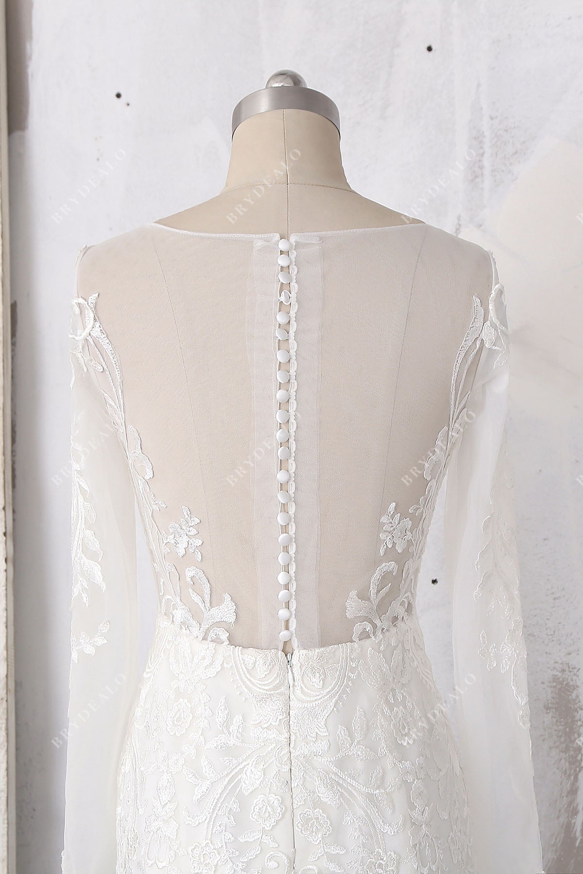 illusion back vintage bridal gown